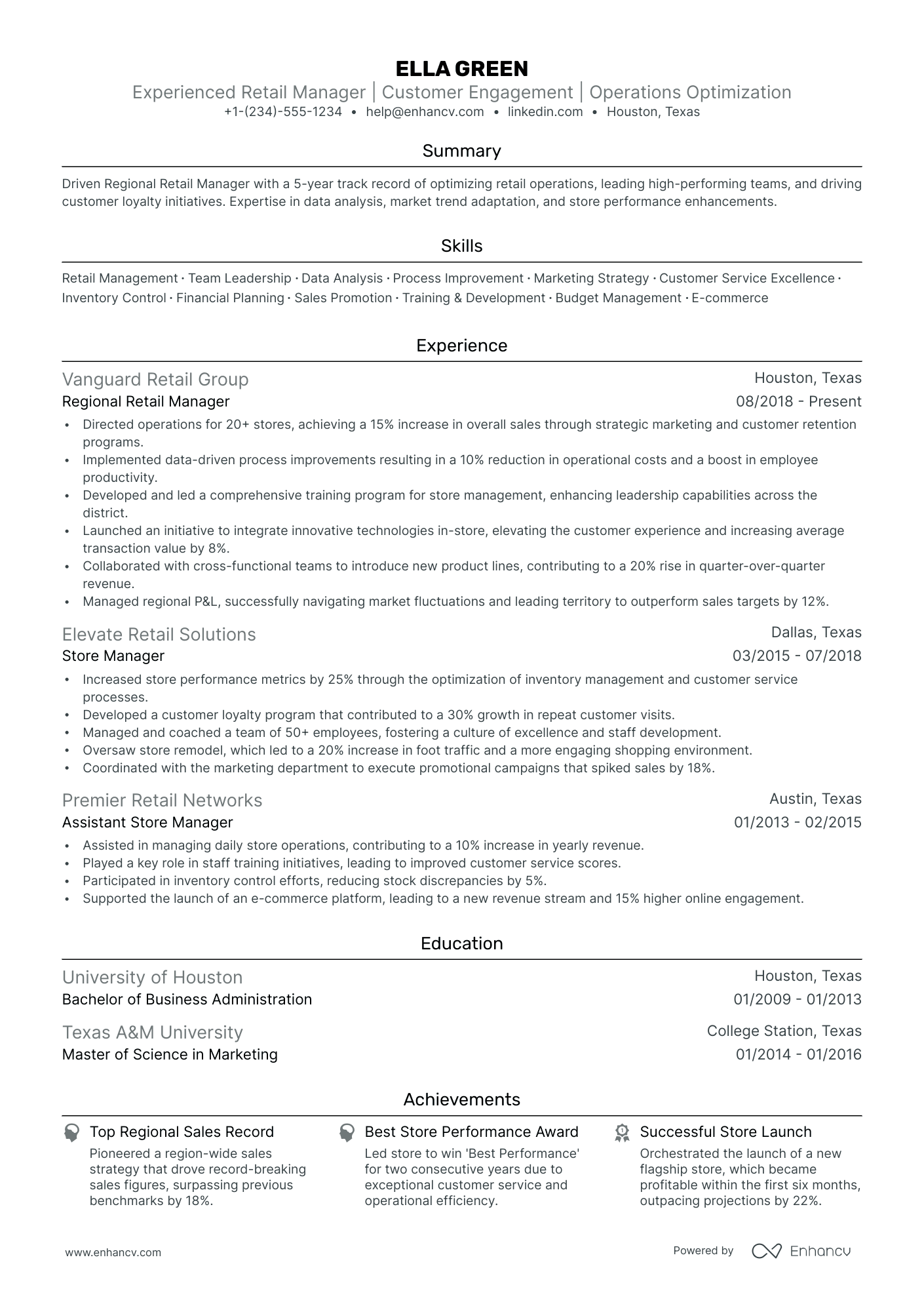 5 Retail Director Resume Examples & Guide for 2024