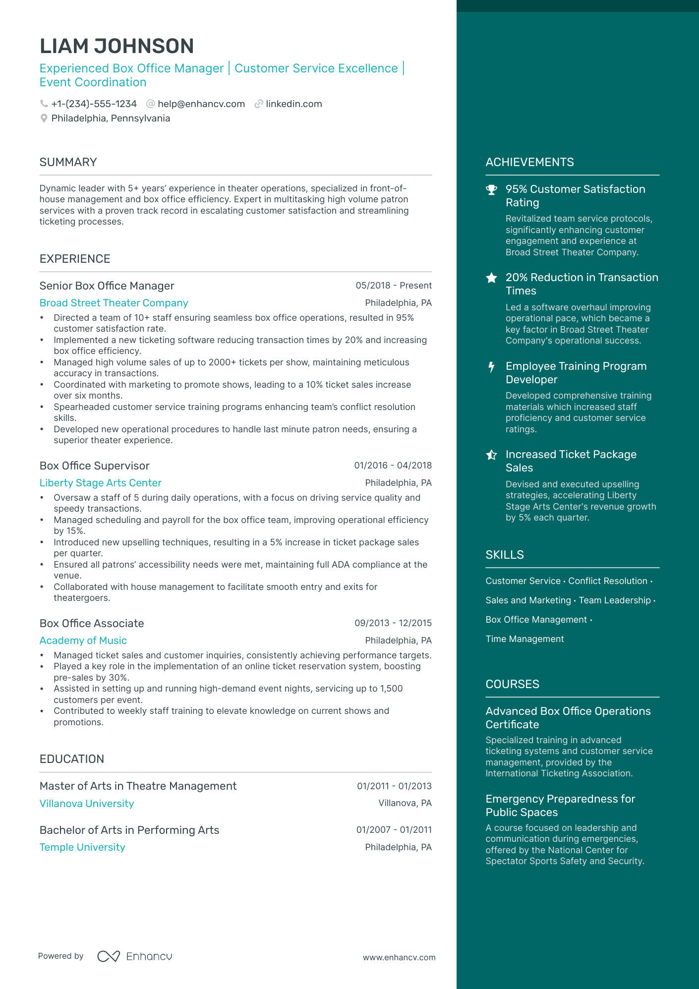 5 Front of House Manager Resume Examples & Guide for 2024