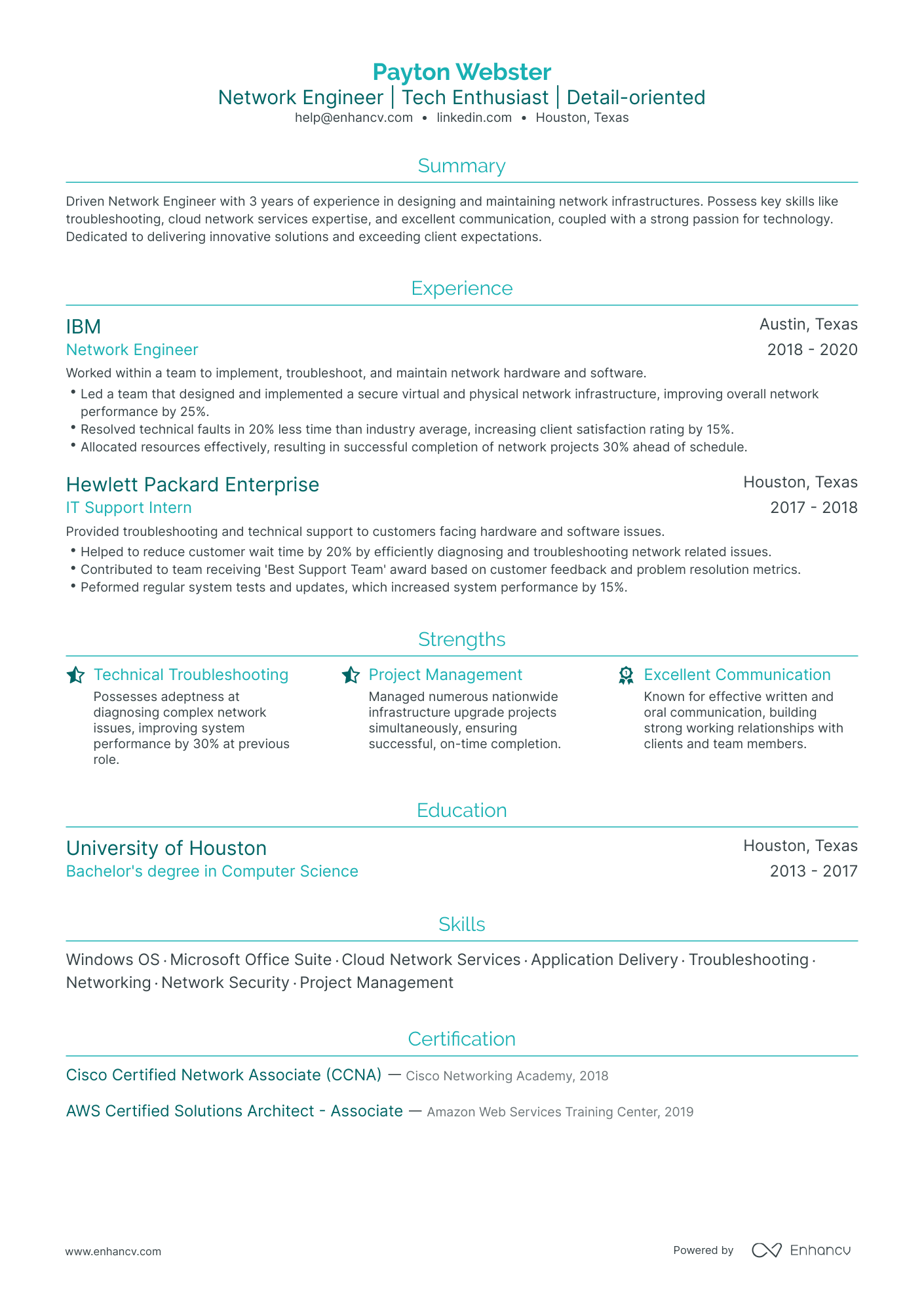 5 Junior Network Engineer Resume Examples & Guide for 2024