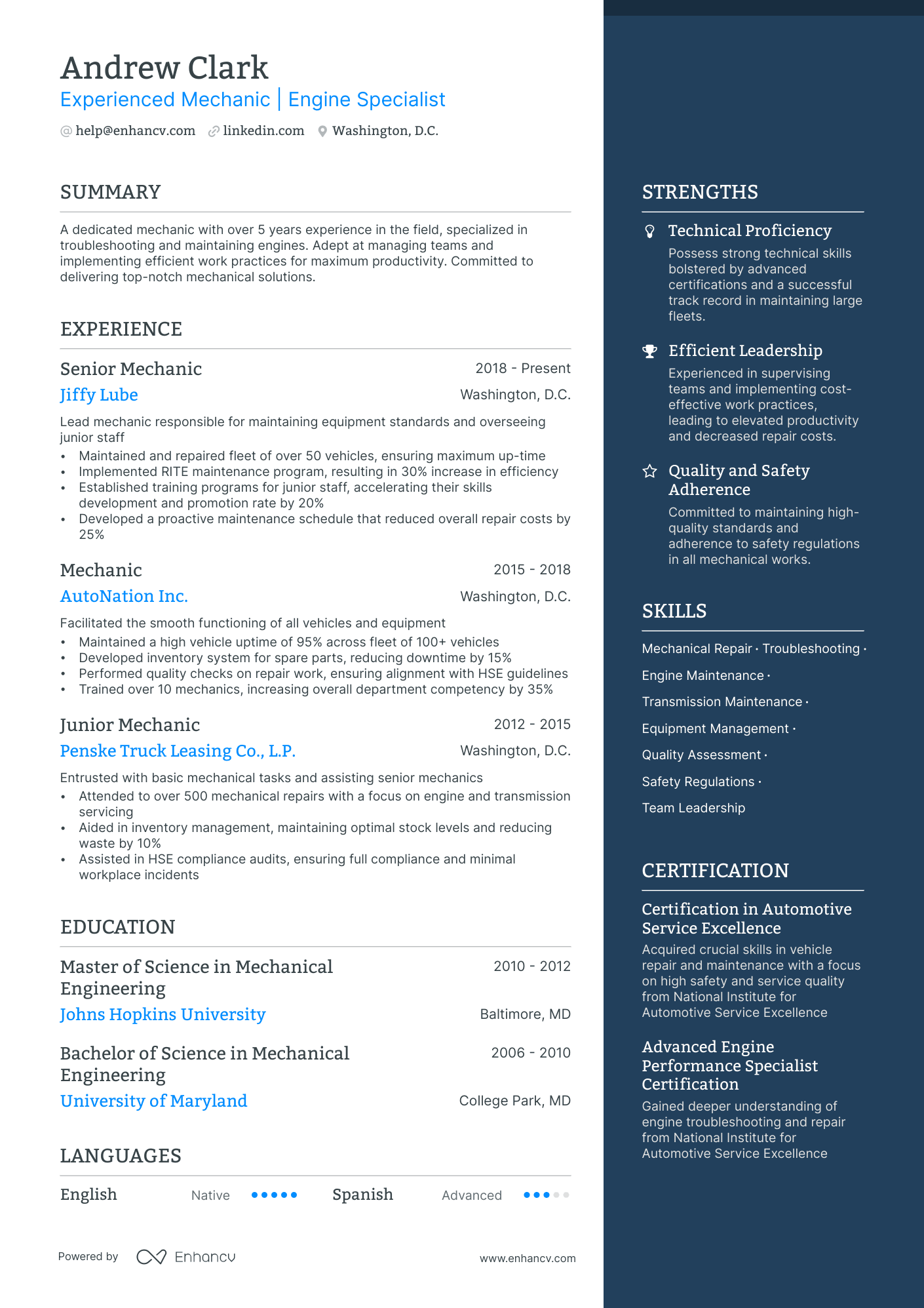 5 Maintenance Mechanic Resume Examples & Guide for 2024