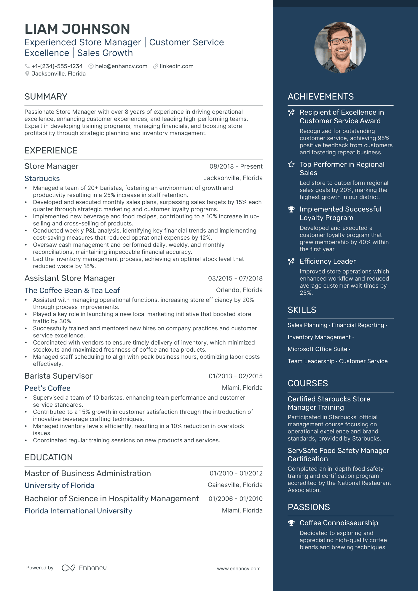 5 Starbucks Store Manager Resume Examples & Guide for 2024