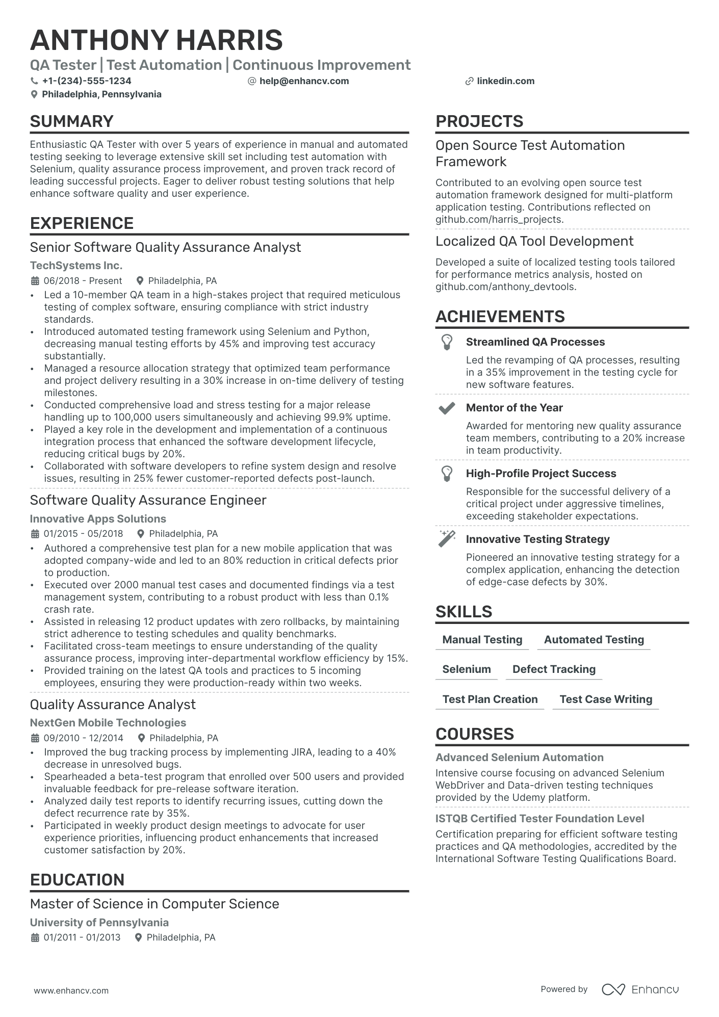 5 Test Engineer Resume Examples & Guide for 2024