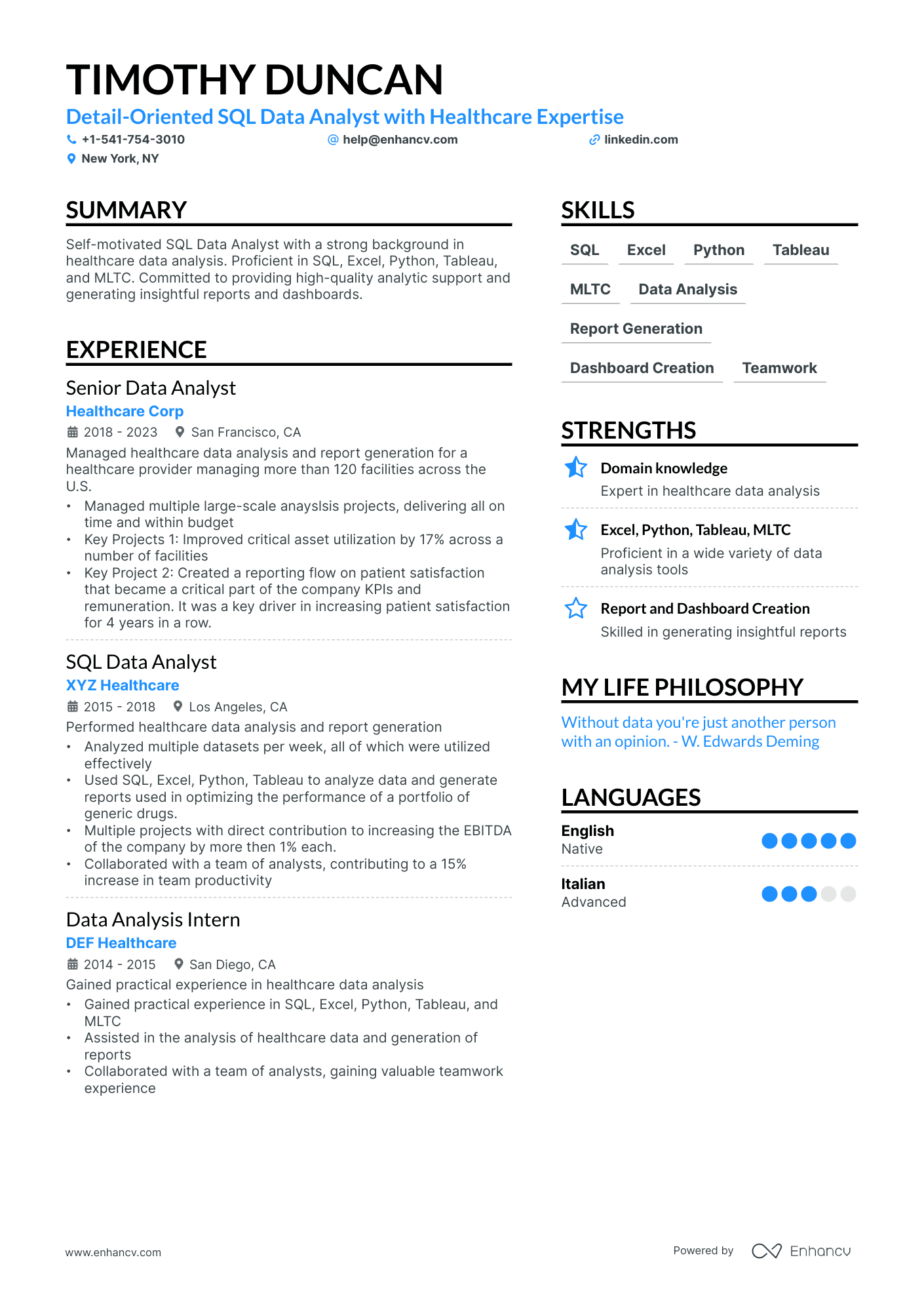 5 SQL Data Analyst Resume Examples & Guide for 2024