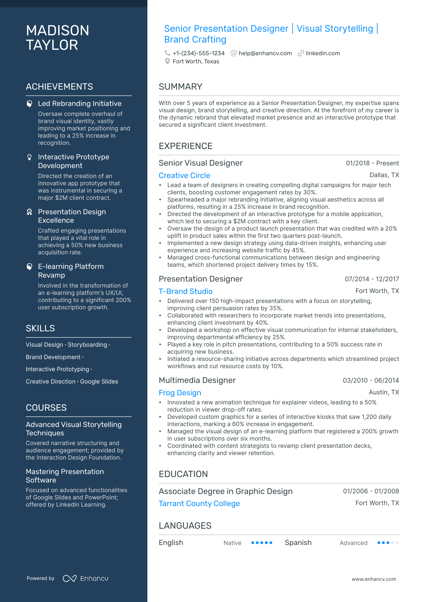 5 Presentation Designer Resume Examples & Guide for 2024