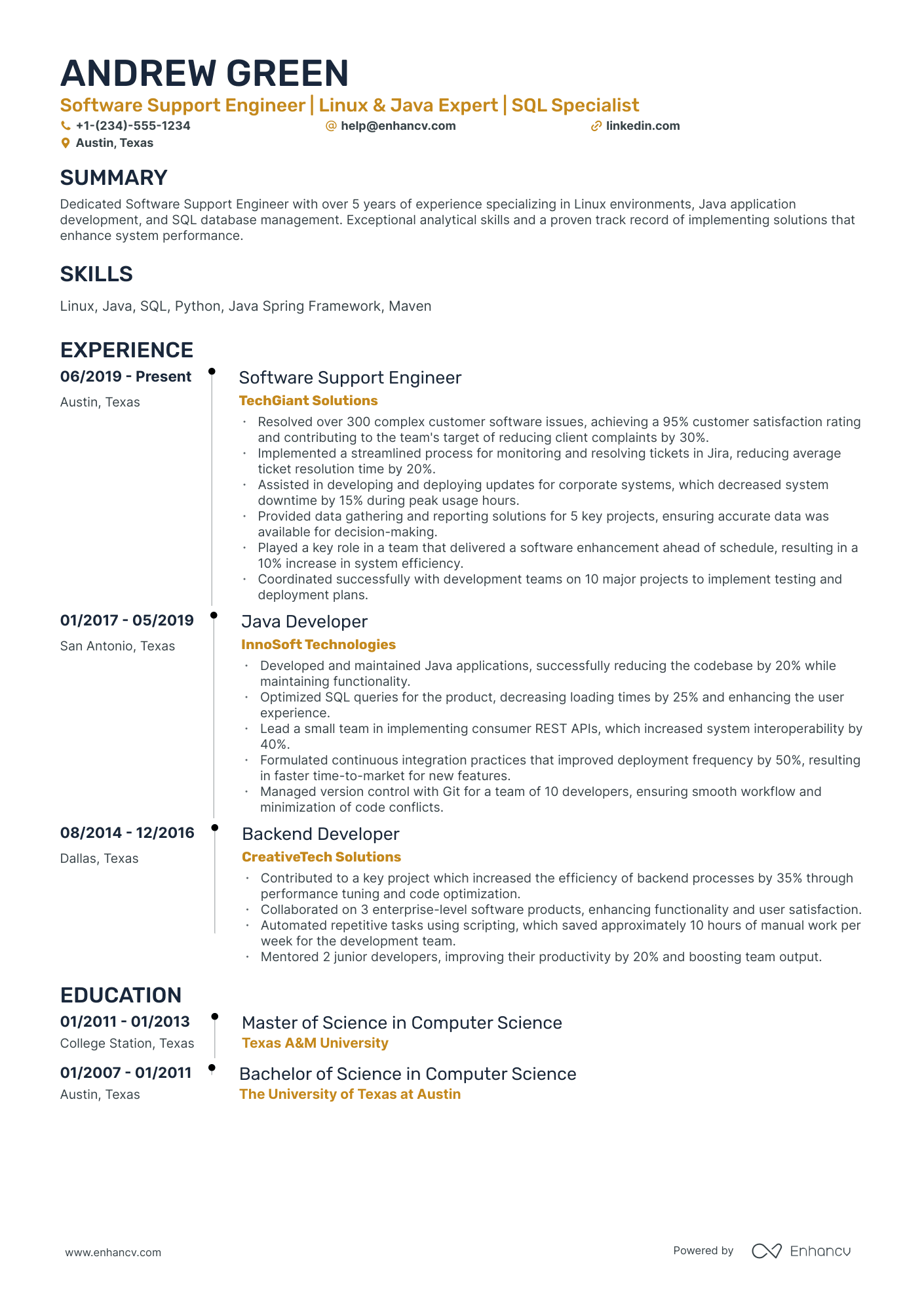 10 Software Support Engineer Resume Examples & Guide for 2026