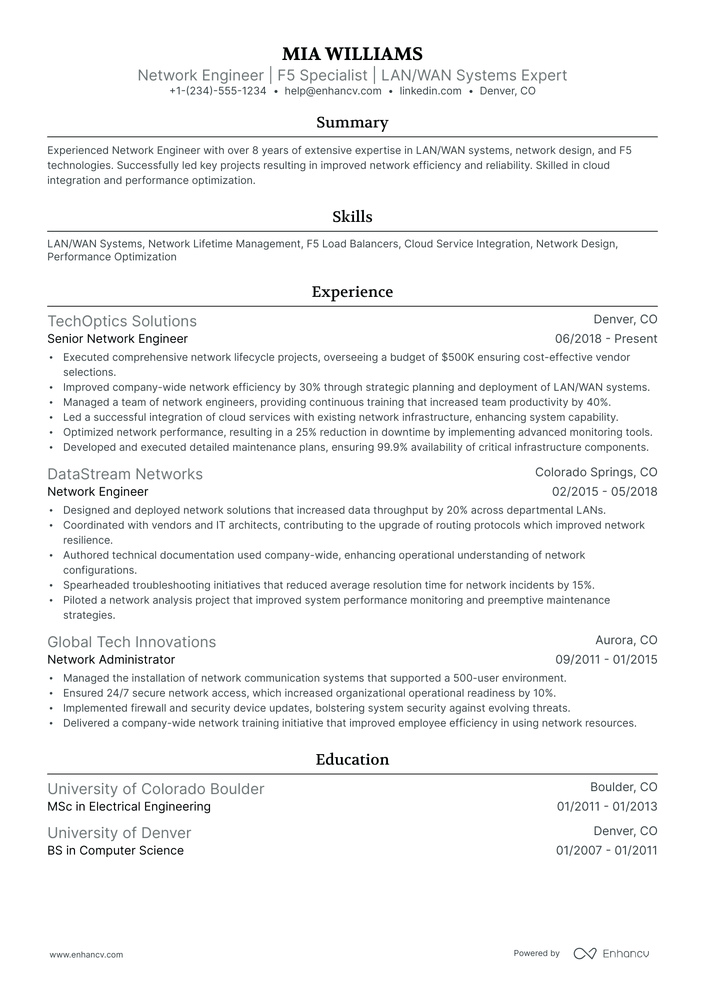 10 F5 Network Engineer Resume Examples & Guide for 2026