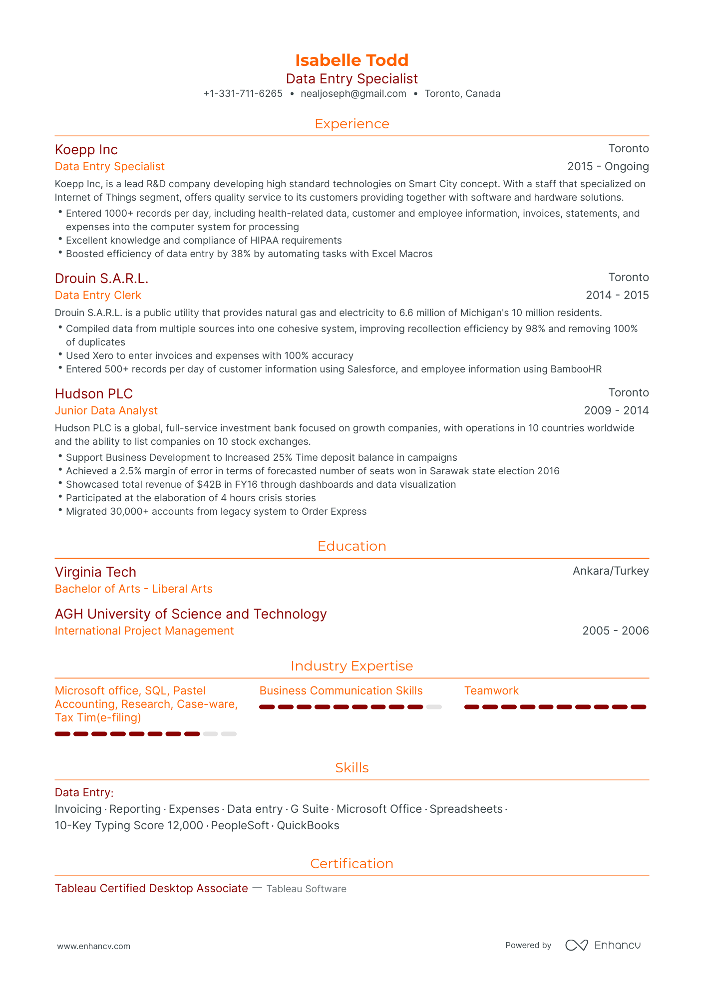 5 Data Entry Resume Examples & Guide for 2023