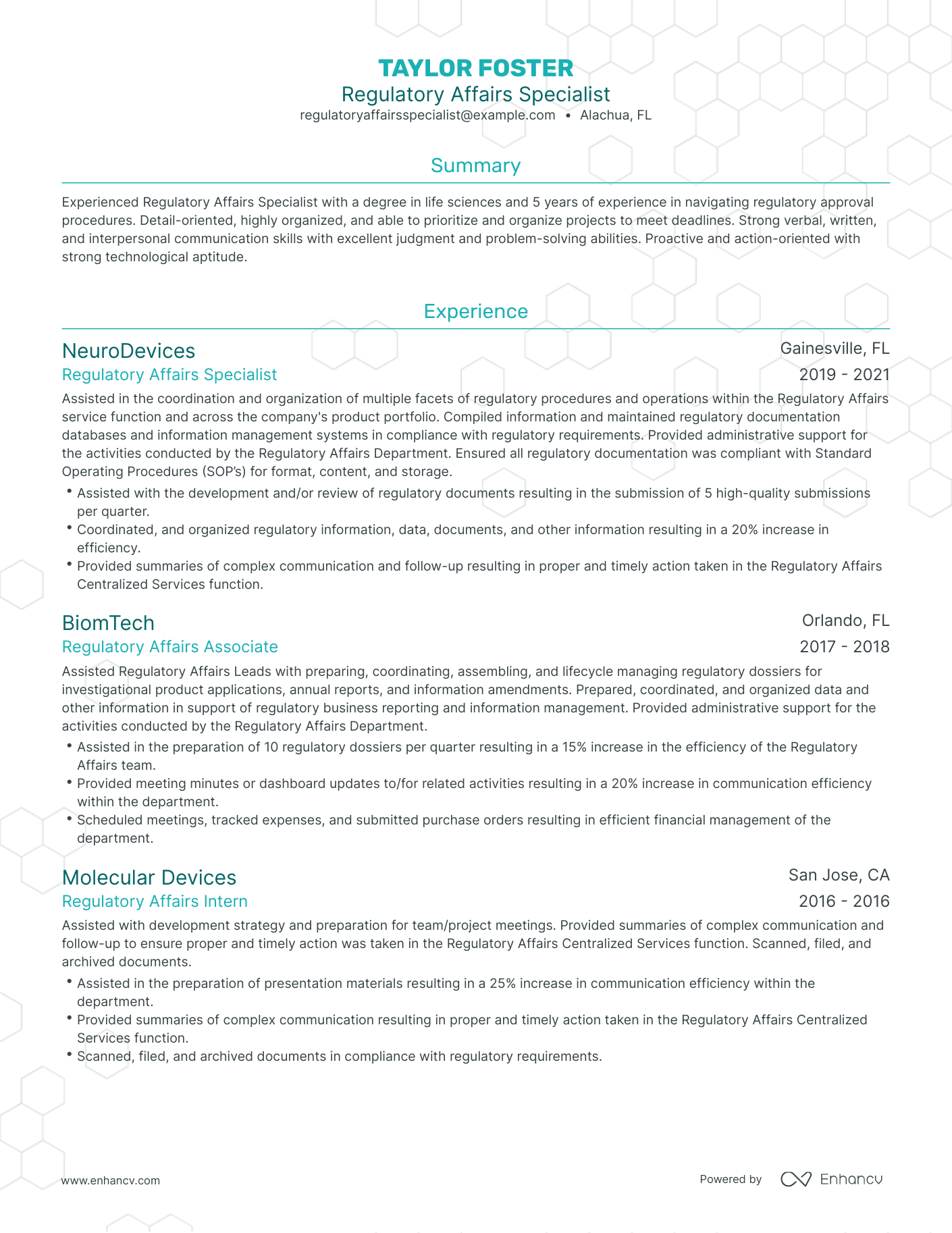 5 Regulatory Affairs Resume Examples - AHR0cHM6Ly9jZG4uZW5oYW5jdi5jb20vcHJlZGVmaW5lZC1leGFtcGxlcy9rYXVaVllJcjZFTzBUYlJPUXlLTEtmTzRjMkF2c2VSbWw1SExnMnN3L2ltYWdlLnBuZw~~. 