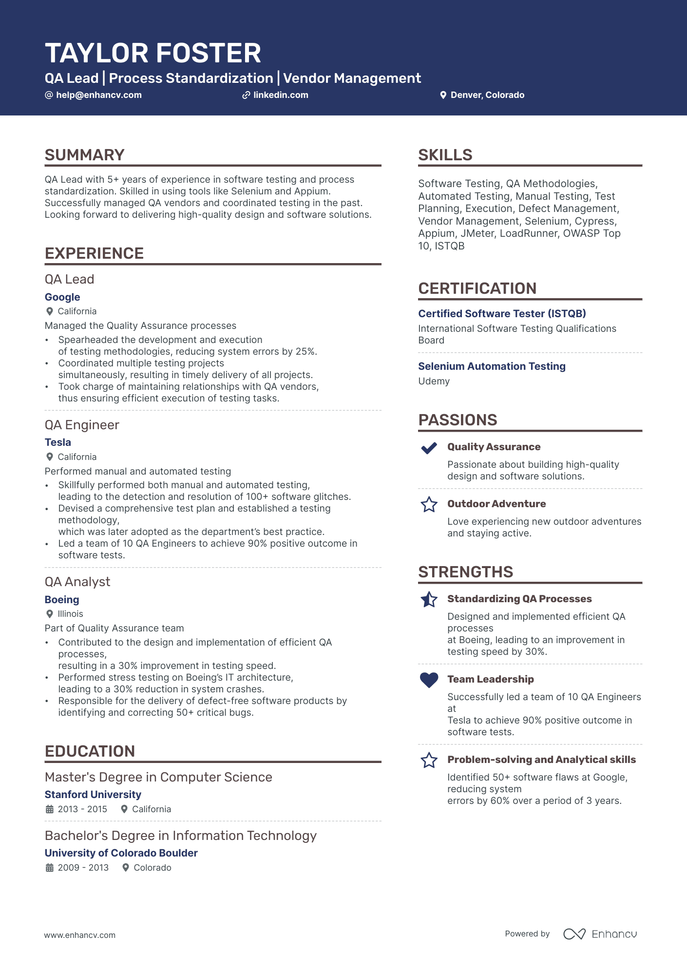 10 QA Lead Resume Examples & Guide for 2025