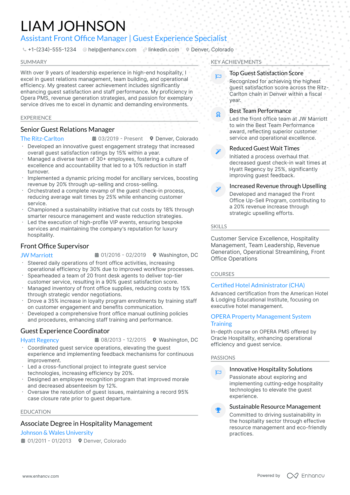 10 Assistant Front Office Manager Resume Examples & Guide for 2026