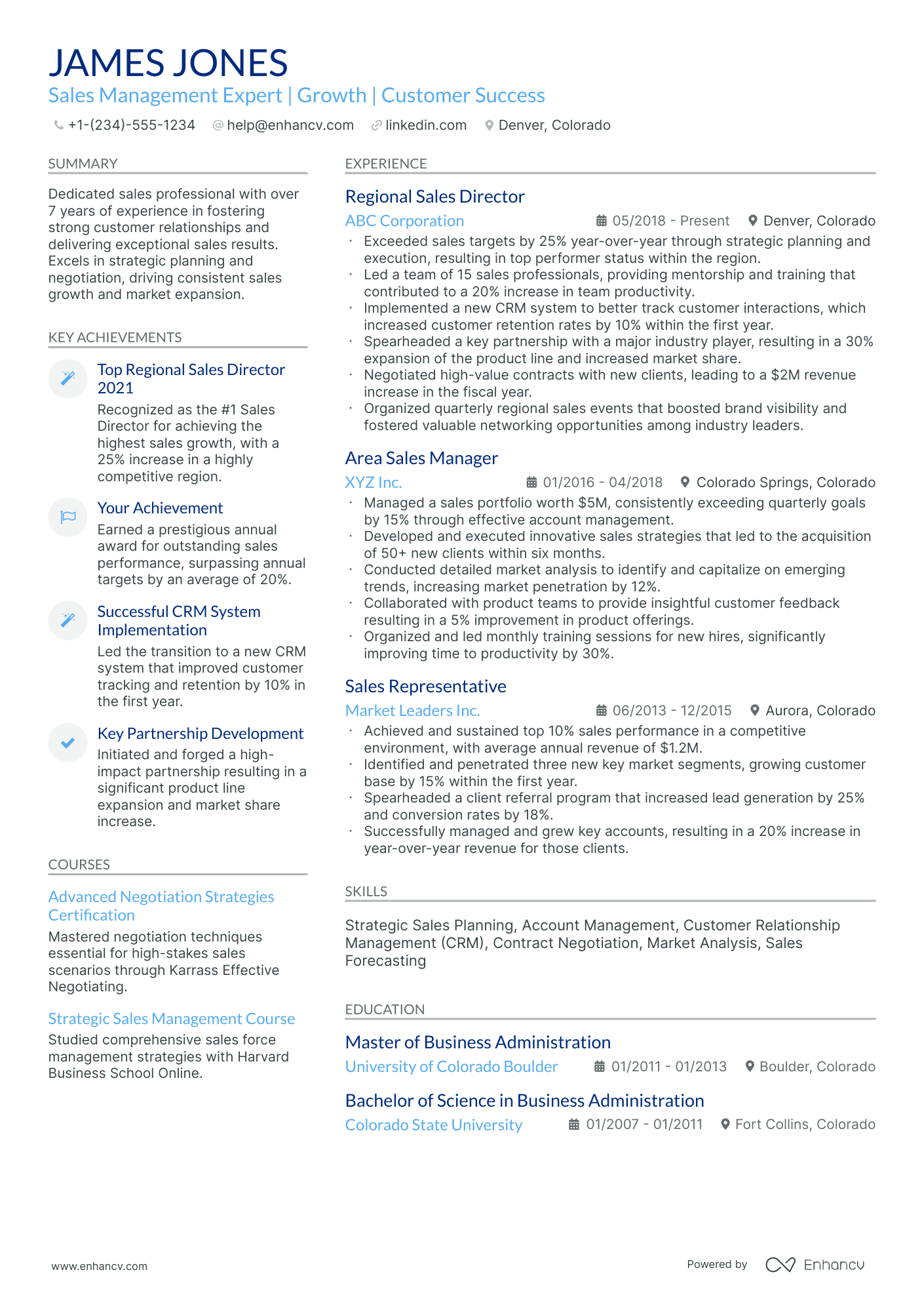10 Territory Sales Manager Resume Examples & Guide for 2026