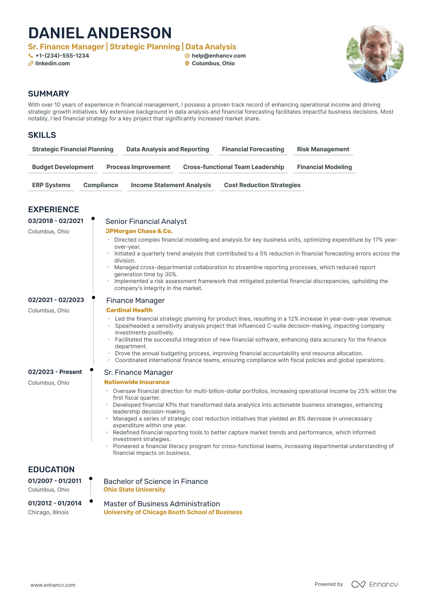 5 Senior Finance Manager Resume Examples & Guide for 2024