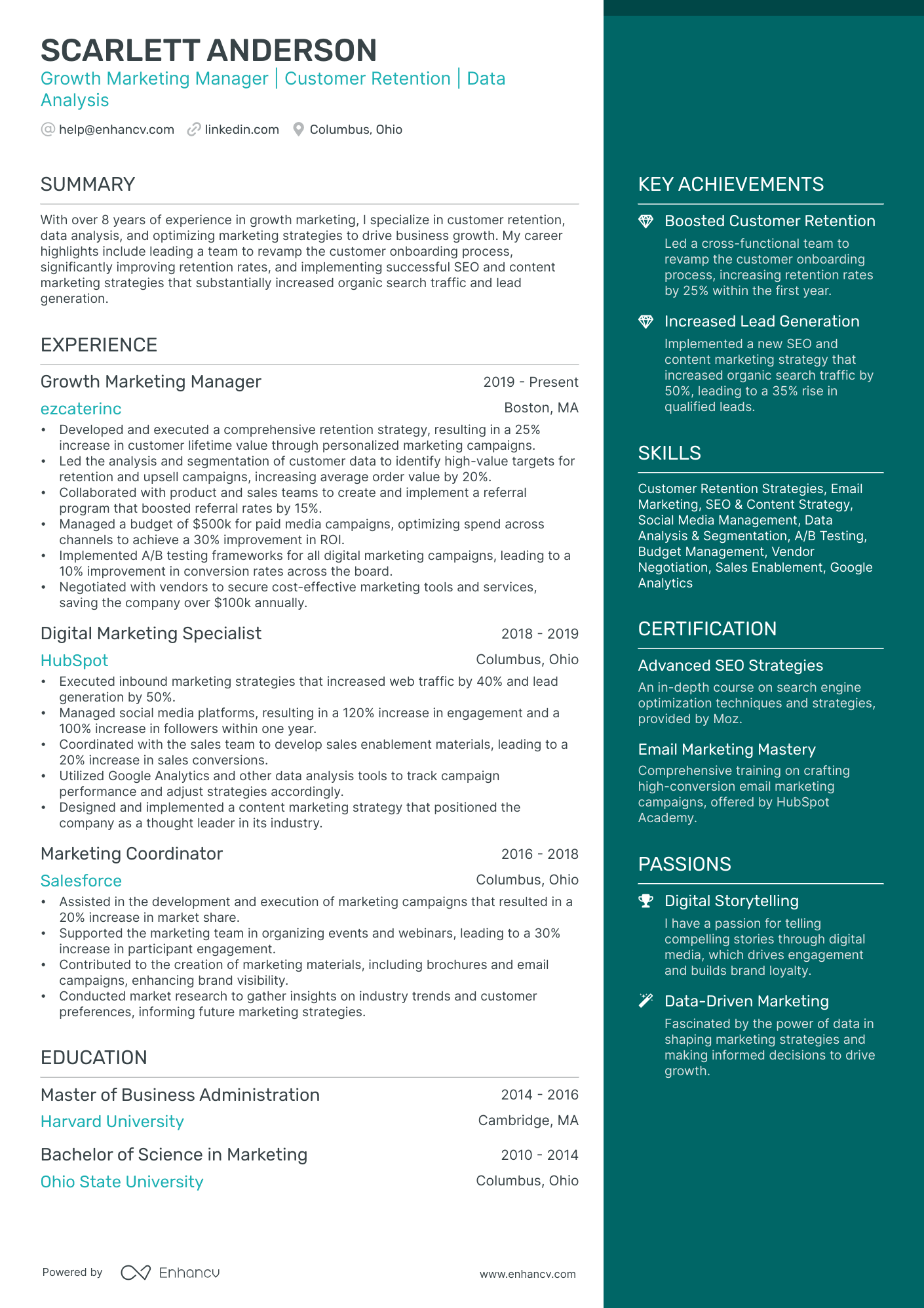 10 Growth Marketing Resume Examples & Guide for 2026