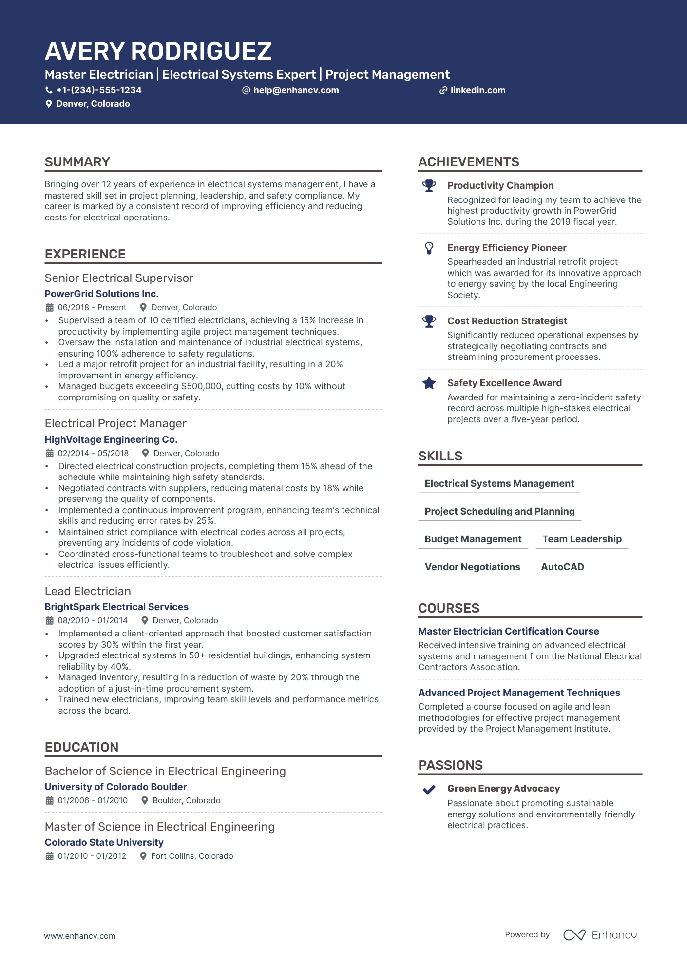 5 Electrical Manager Resume Examples & Guide for 2024