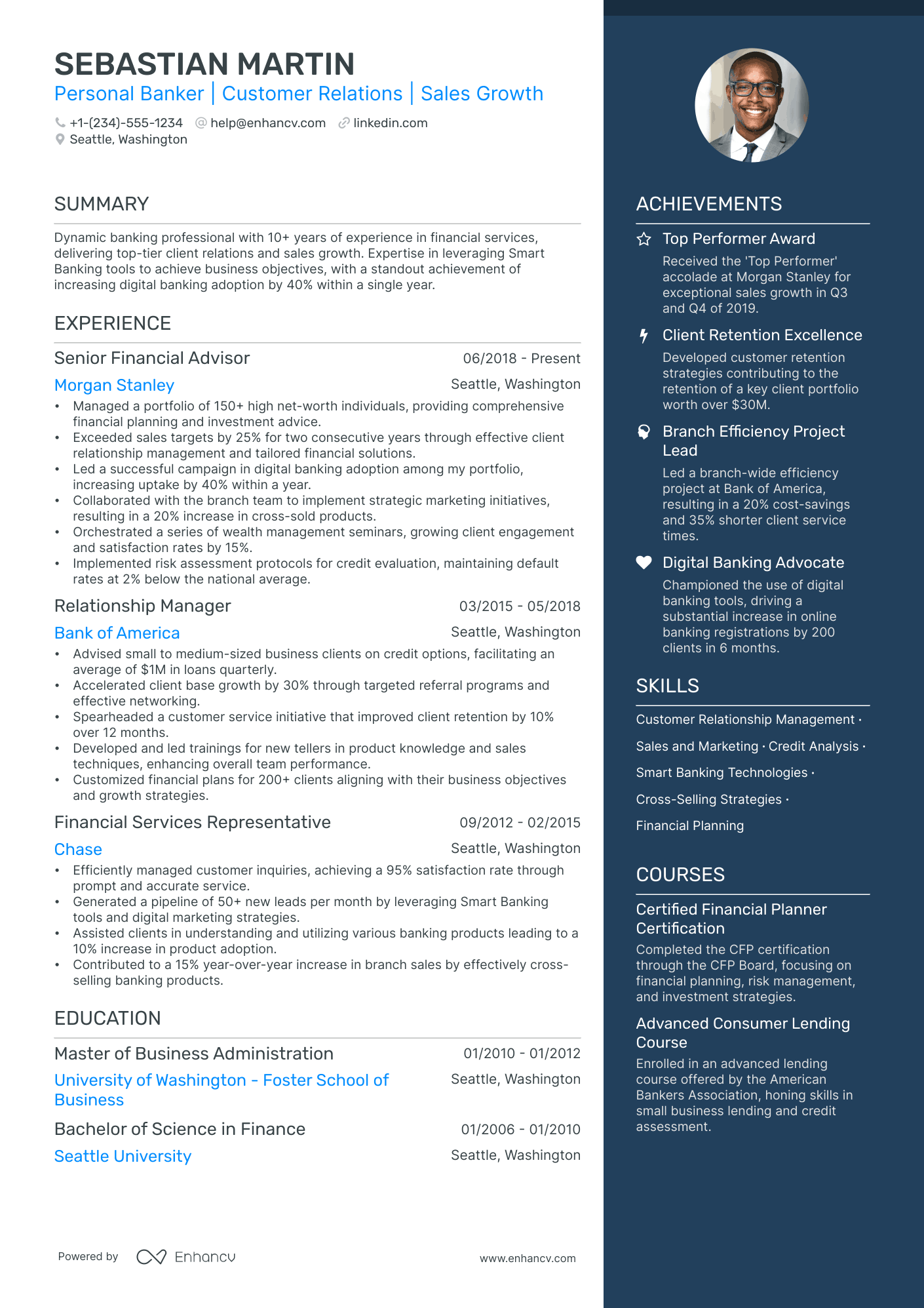 5 Personal Banker Resume Examples & Guide for 2024