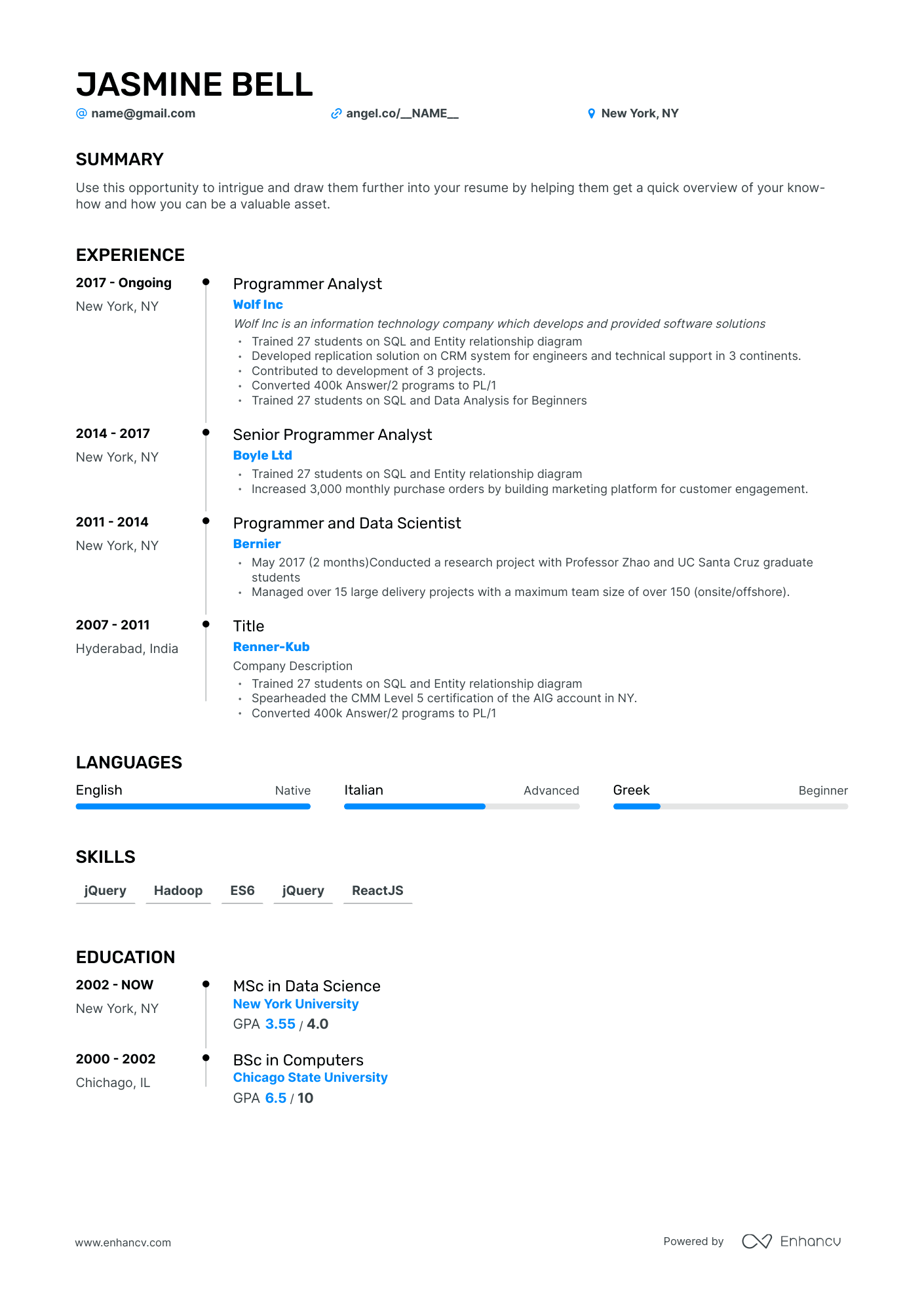 Programmer Resume Examples & Guide for 2023 (Layout, Skills, Keywords ...