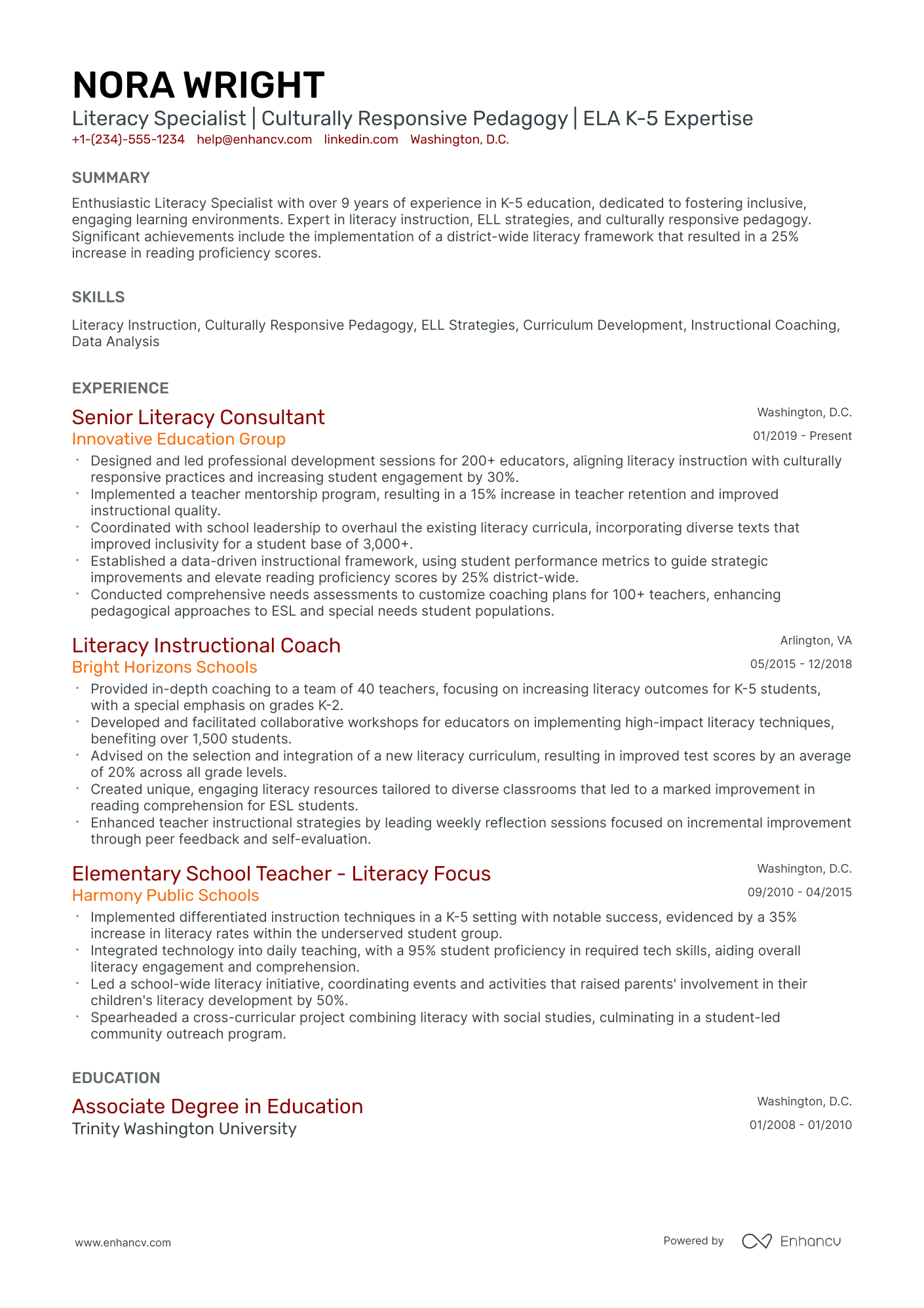10 Educational Consultant Resume Examples & Guide for 2026