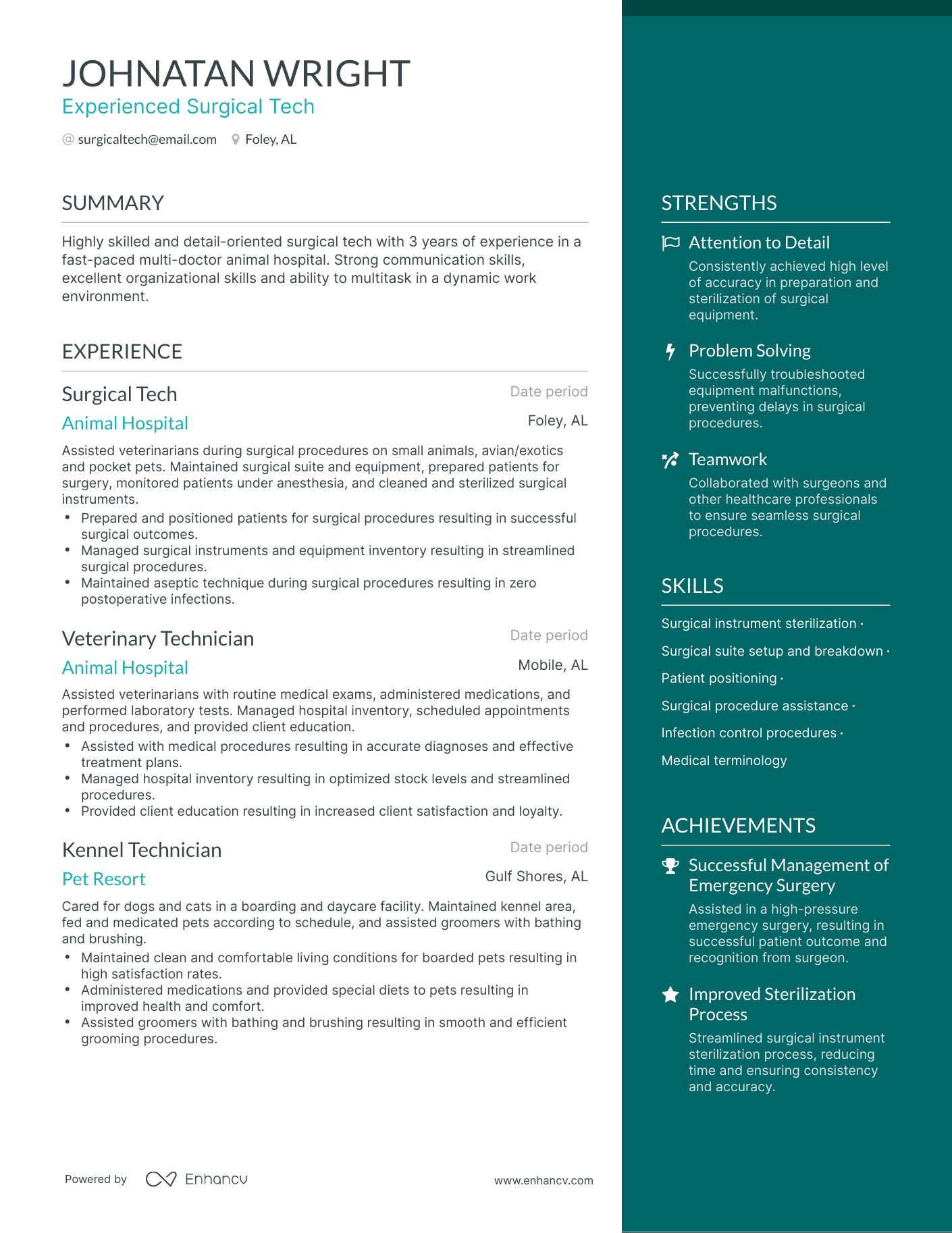 5 Surgical Tech Resume Examples & Guide for 2024