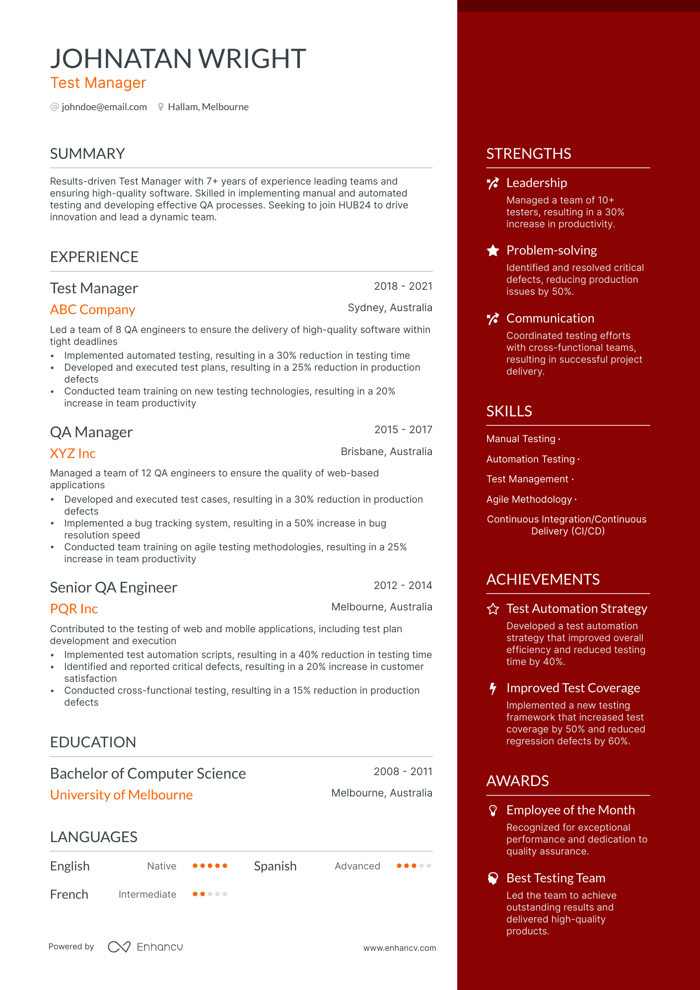 5 Test Engineer Resume Examples & Guide for 2024