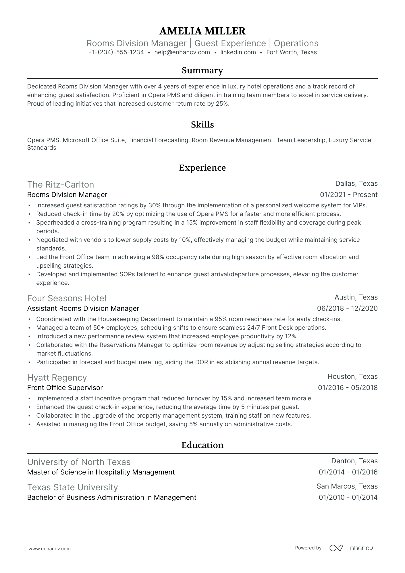 10 Front Office Manager Resume Examples & Guide for 2026