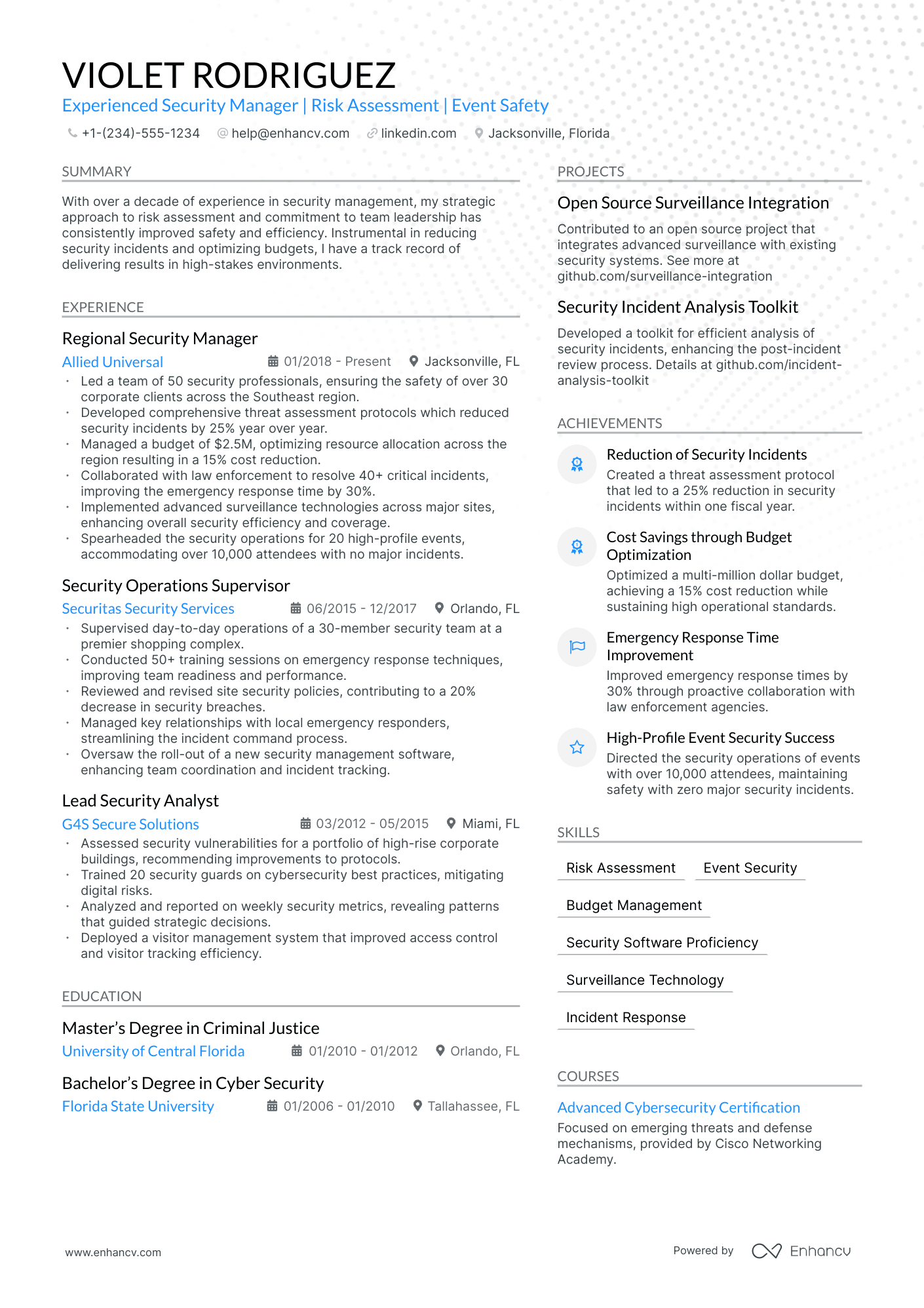 5 Security Director Resume Examples & Guide for 2024