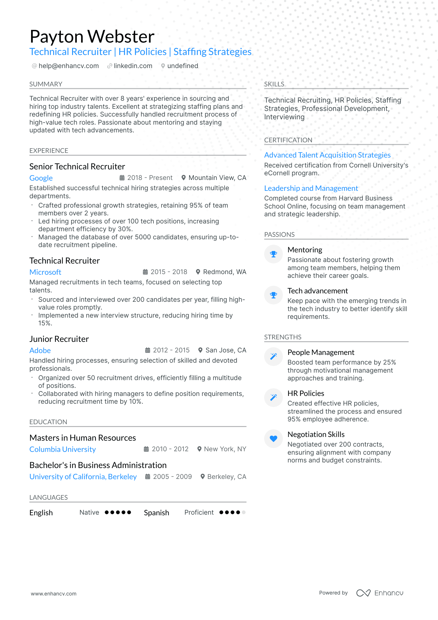 10 Technical Recruiter Resume Examples & Guide for 2026