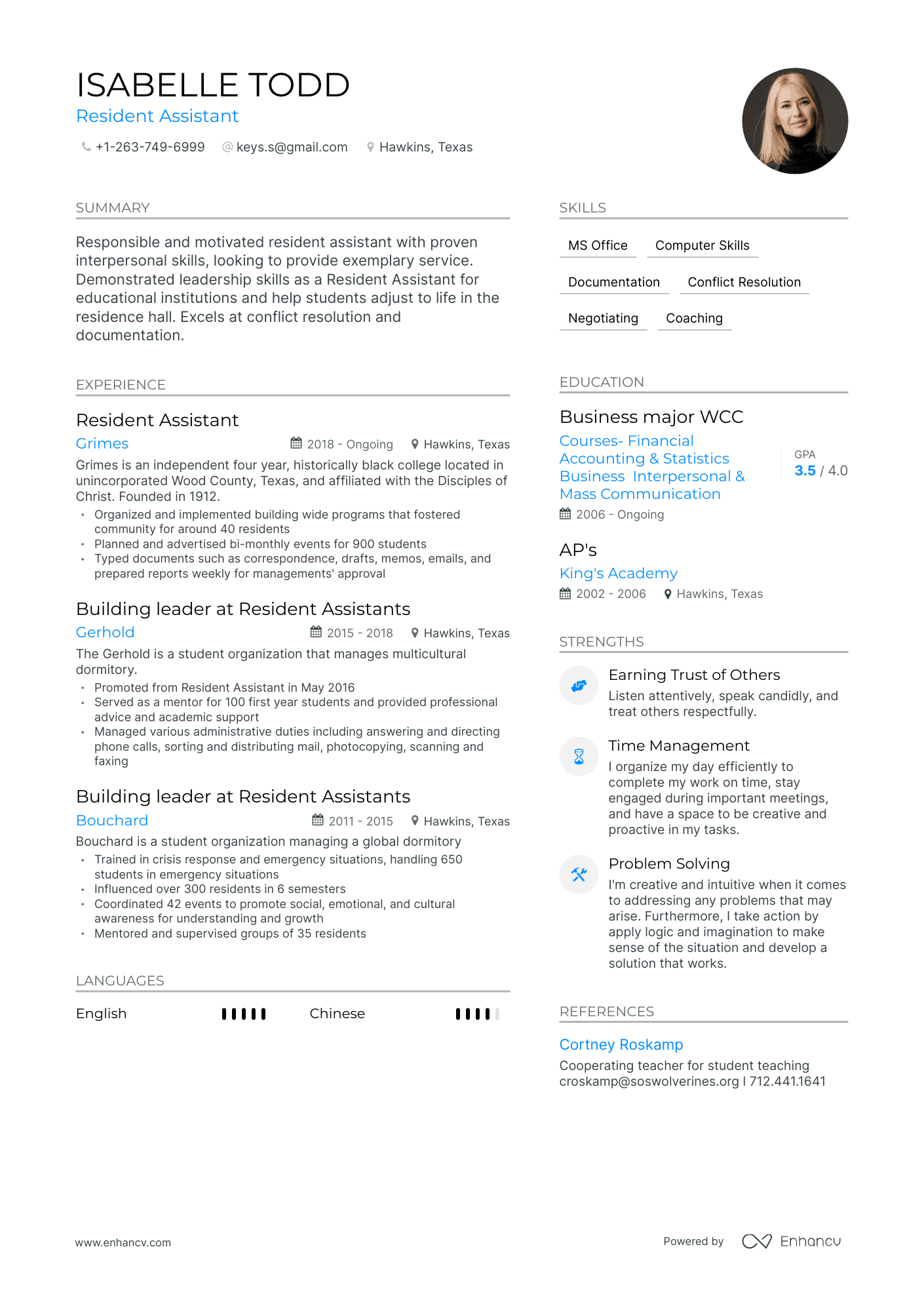 Resident Assistant Resume Examples & Guide For 2023 (layout, Skills 