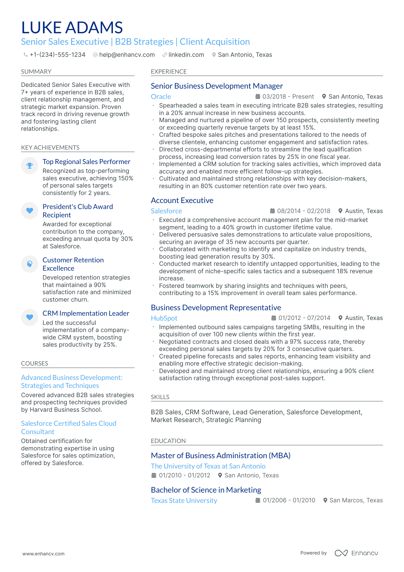 10 Senior Sales Executive Resume Examples & Guide for 2026