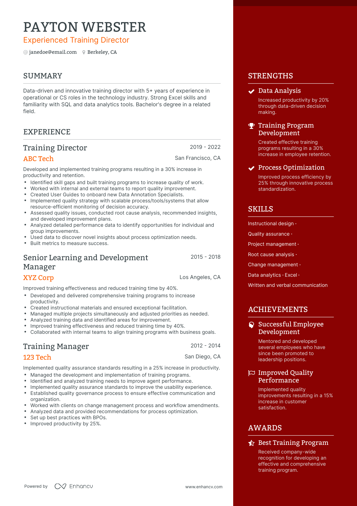 5 Training Director Resume Examples & Guide for 2024