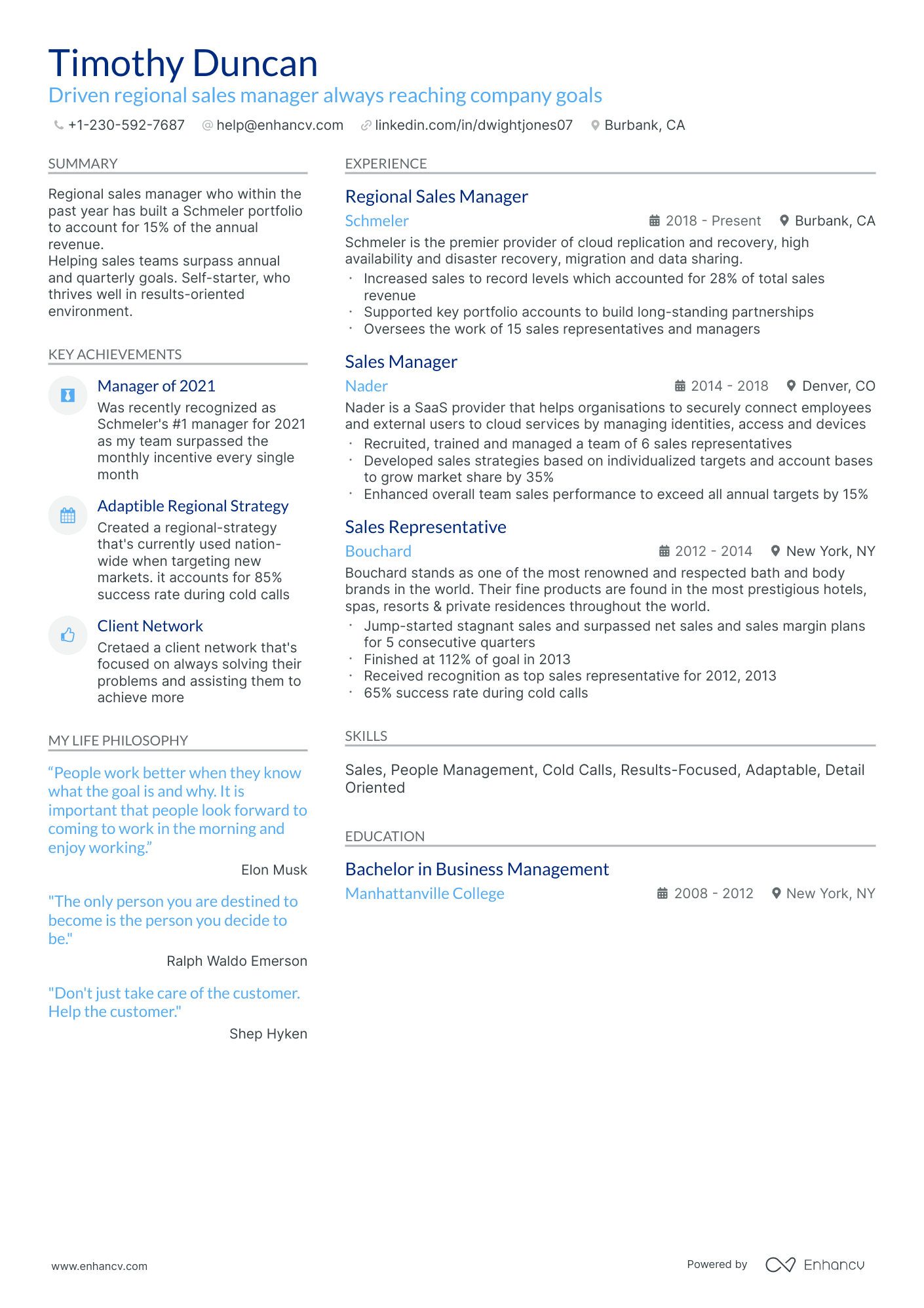 10 Regional Sales Manager Resume Examples & Guide for 2026