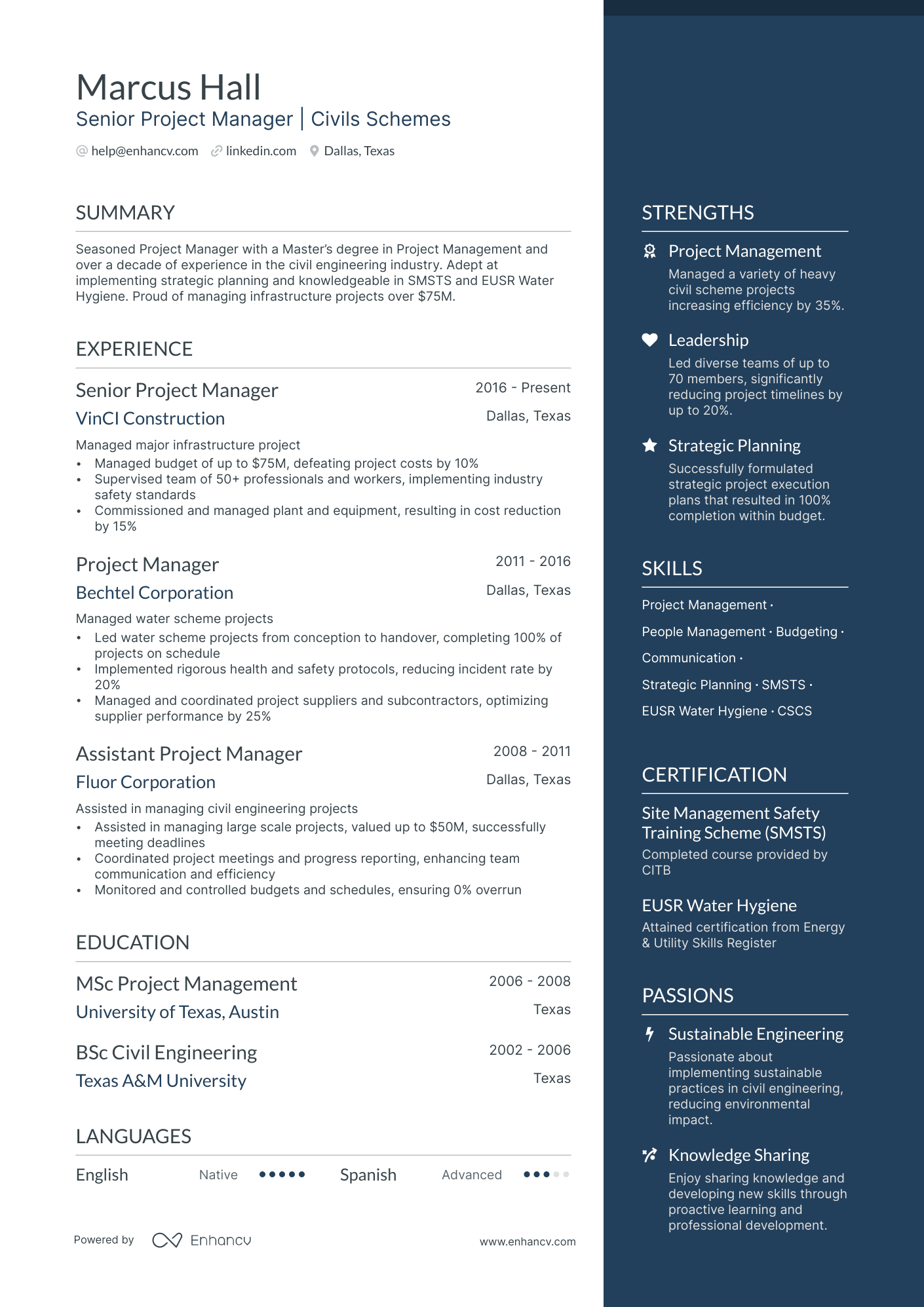 5 Senior Project Manager Resume Examples & Guide for 2024