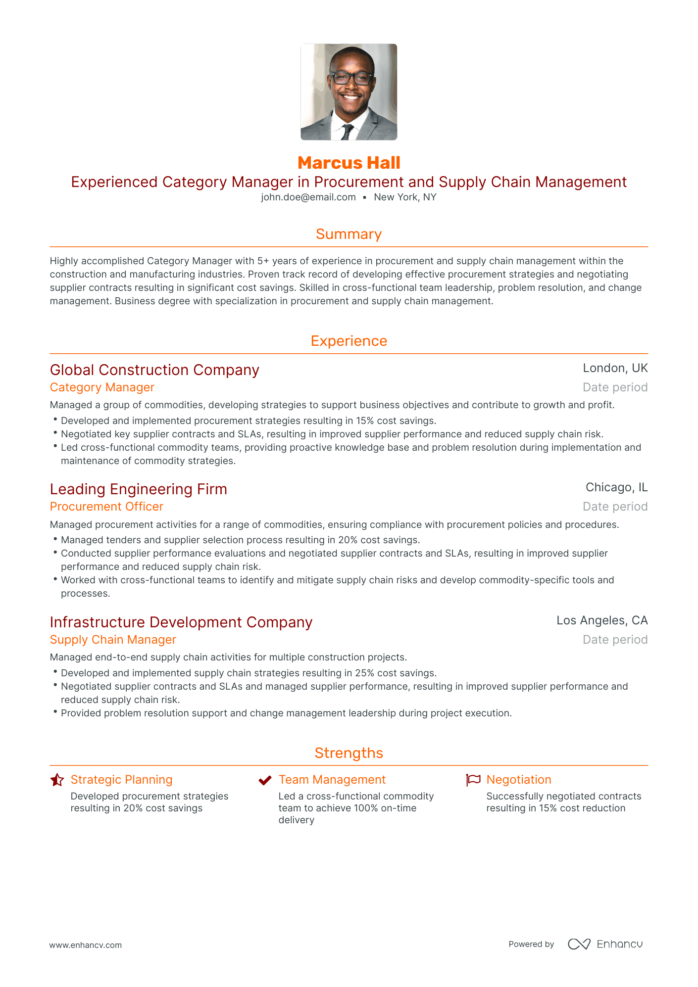 5 Commodity Manager Resume Examples & Guide for 2024