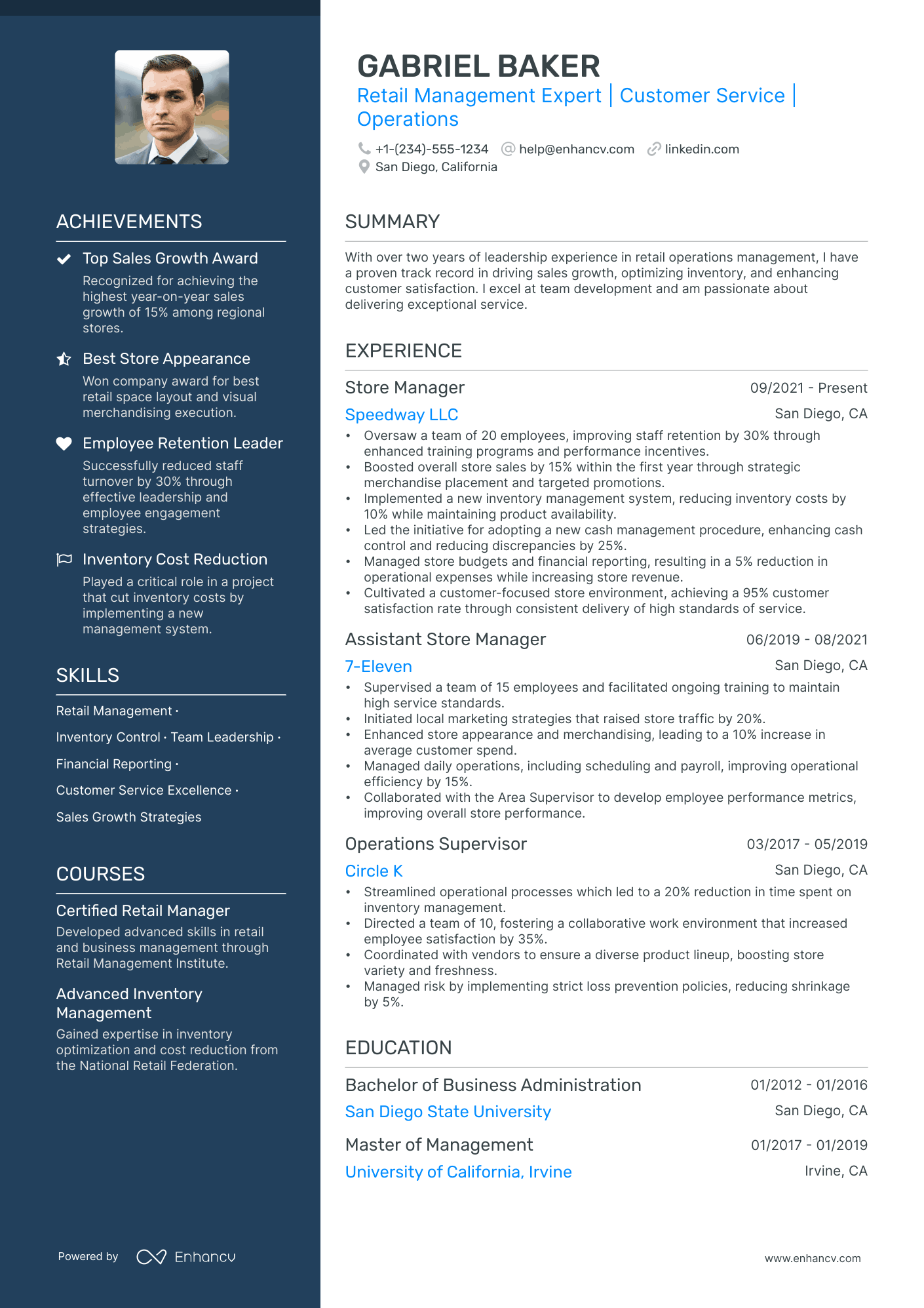 5 Convenience Store Manager Resume Examples & Guide for 2024