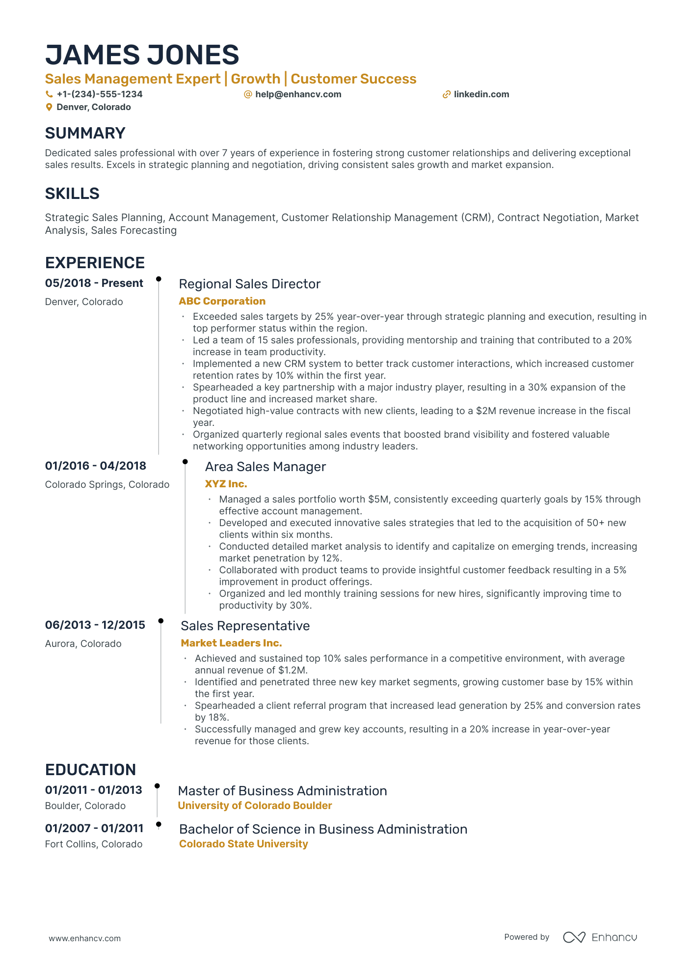 10 Territory Sales Manager Resume Examples & Guide for 2026