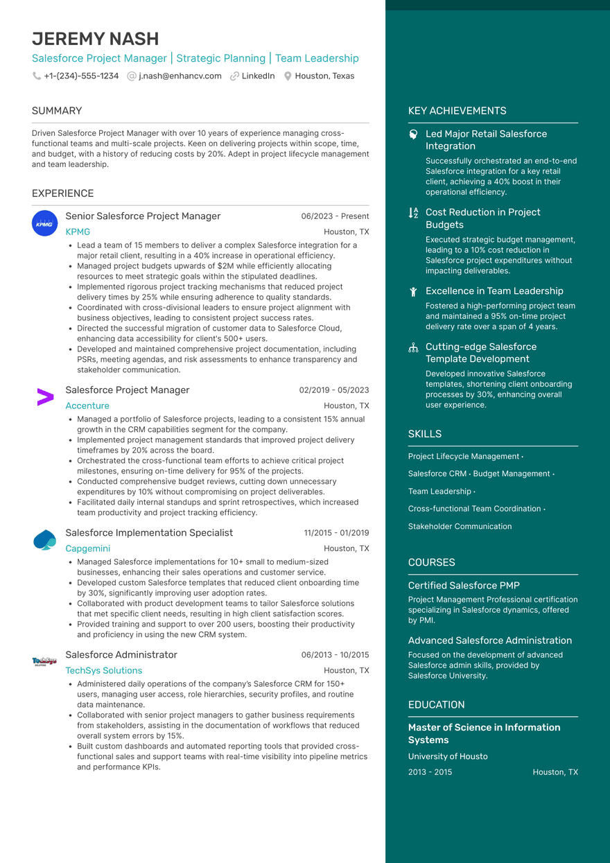 Aqua resume template A two column resume template with a wider column for experience and a narrower, aqua colored column for your highlights.