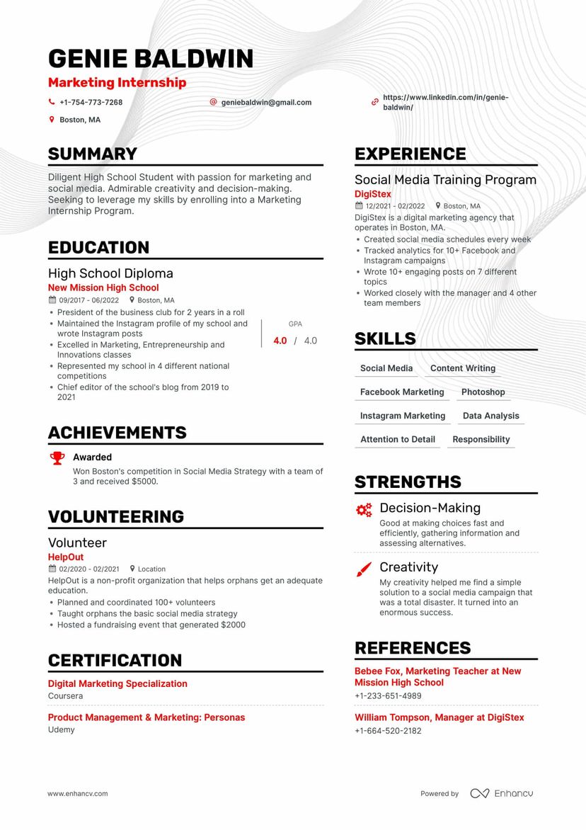 Every Youngster’s Guide for Building a Compelling Internship Resume ...