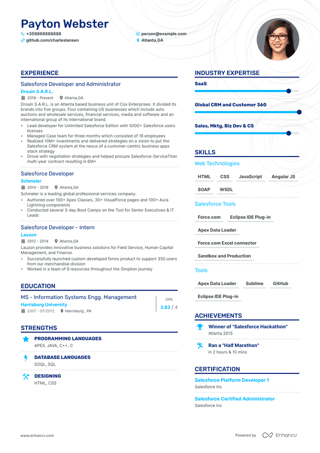 Salesforce Developer Resume Samples and Writing Guide for 2022 ...