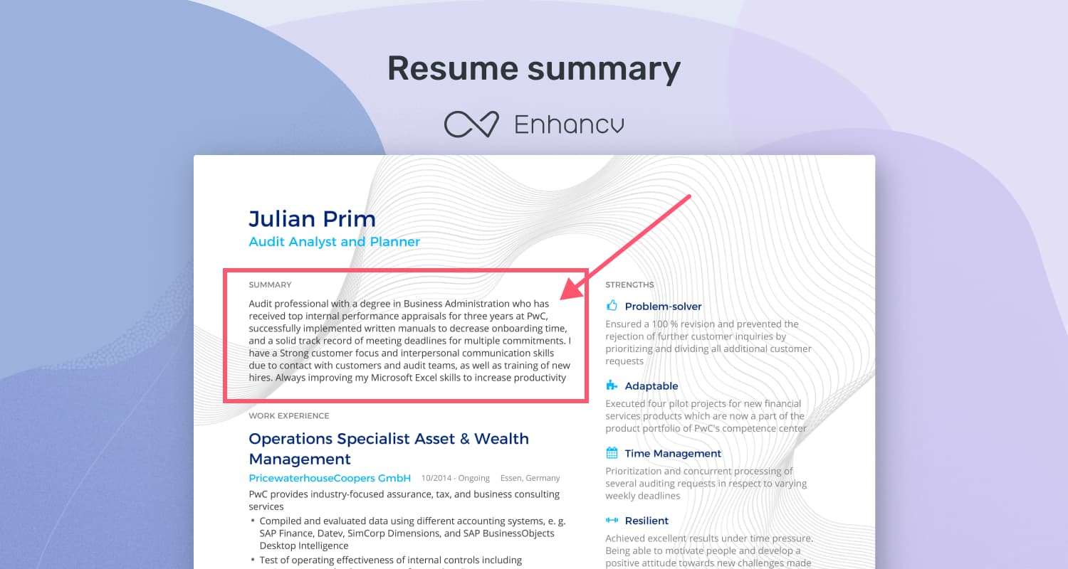 what to write in your resume summary