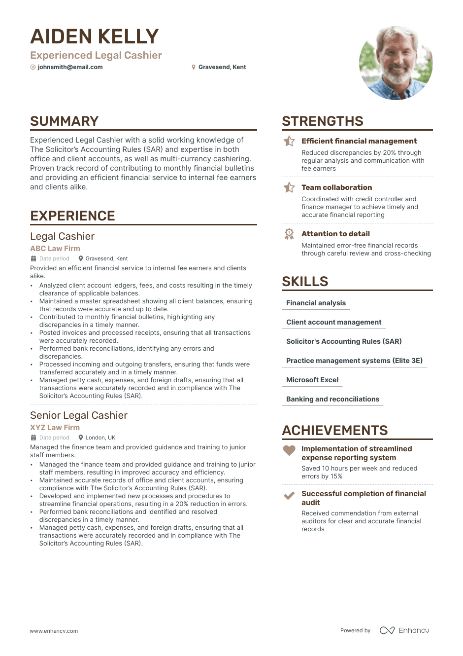 Cashier Manager resume example