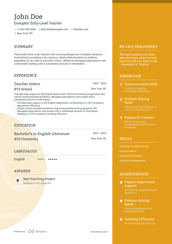 entry-level resume example