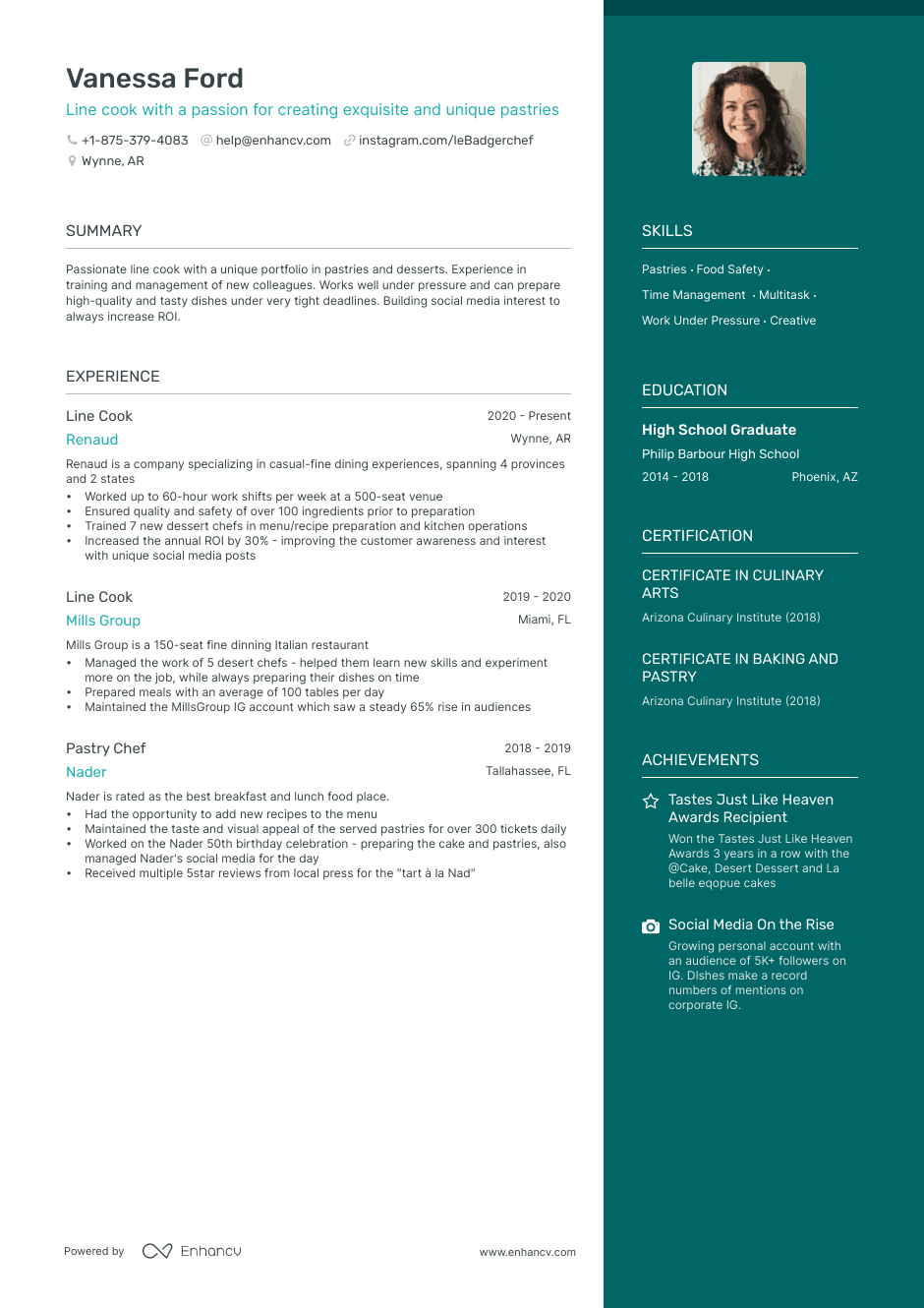 line cook resume example