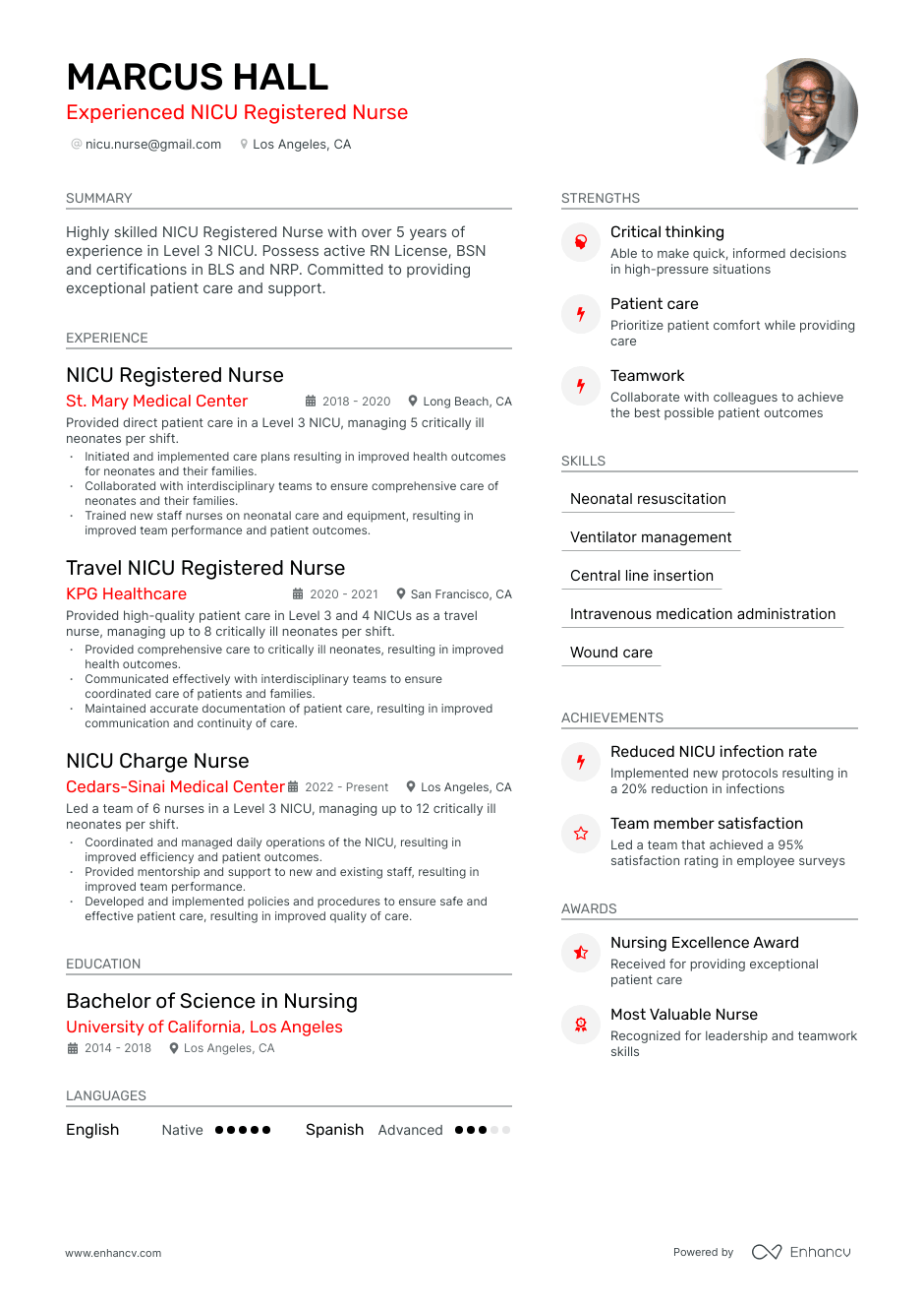 nicu nurse resume example