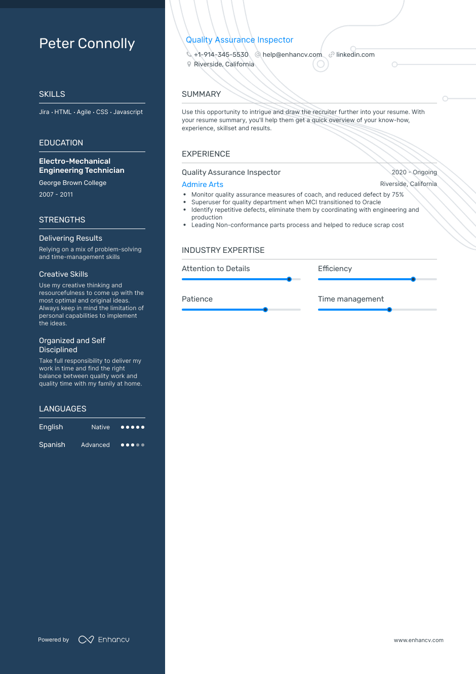 quality assurance inspector resume example