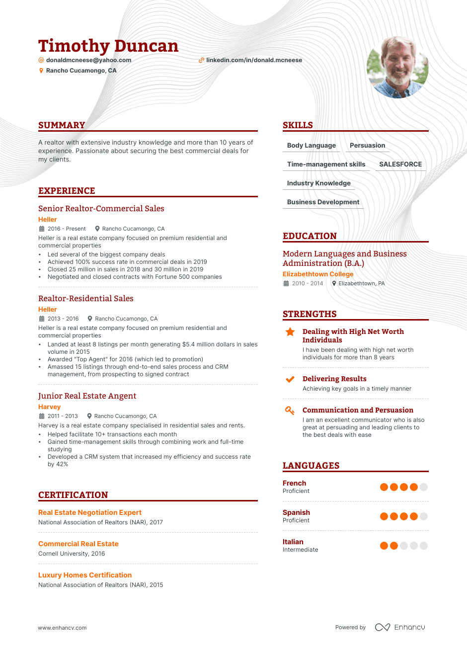 Realtor resume example