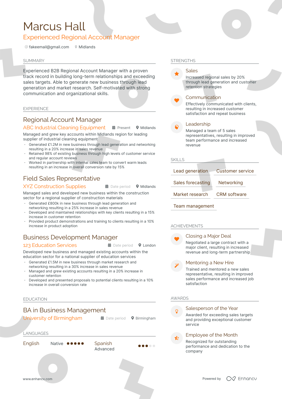 regional account manager resume example