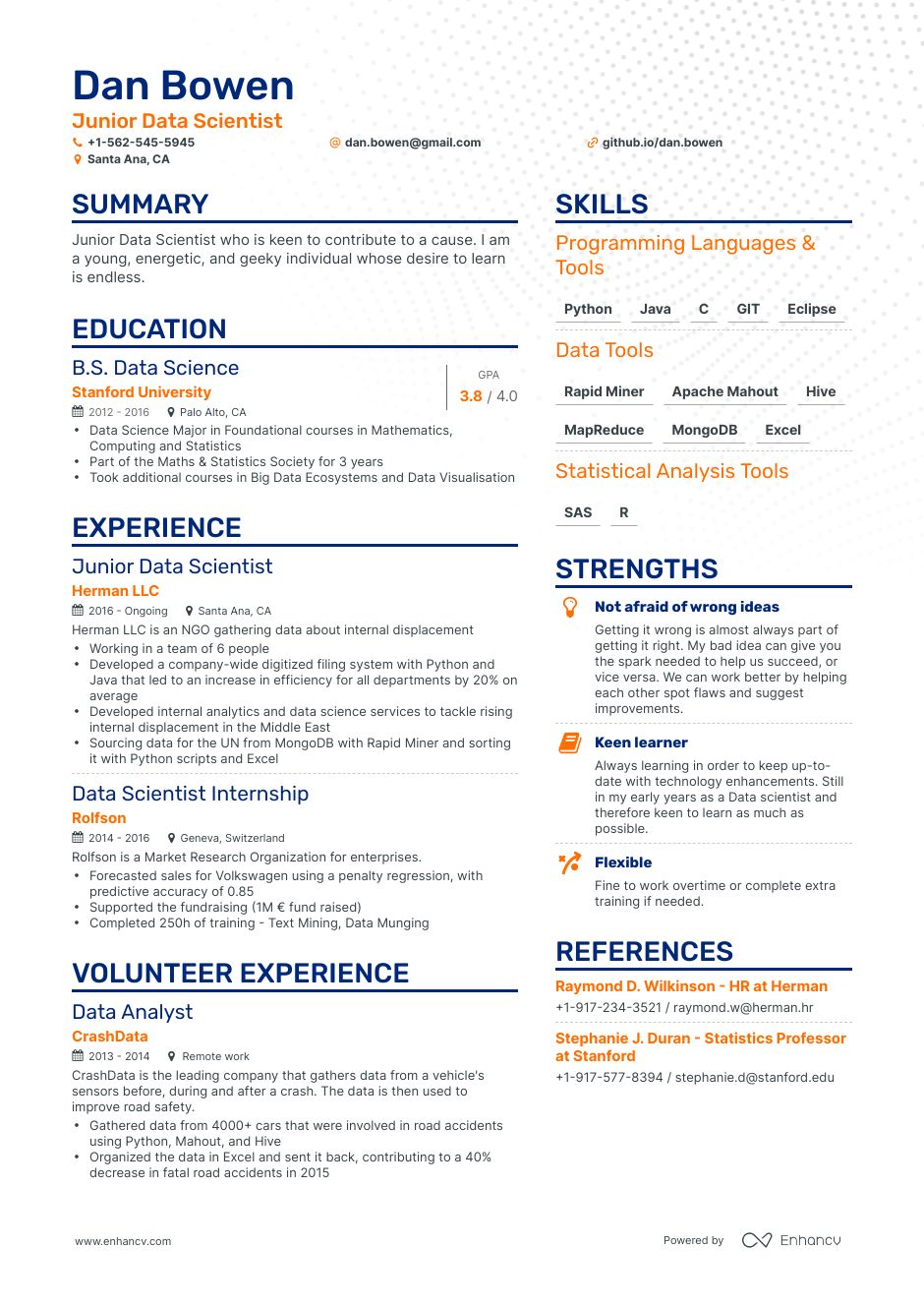 Junior CV template