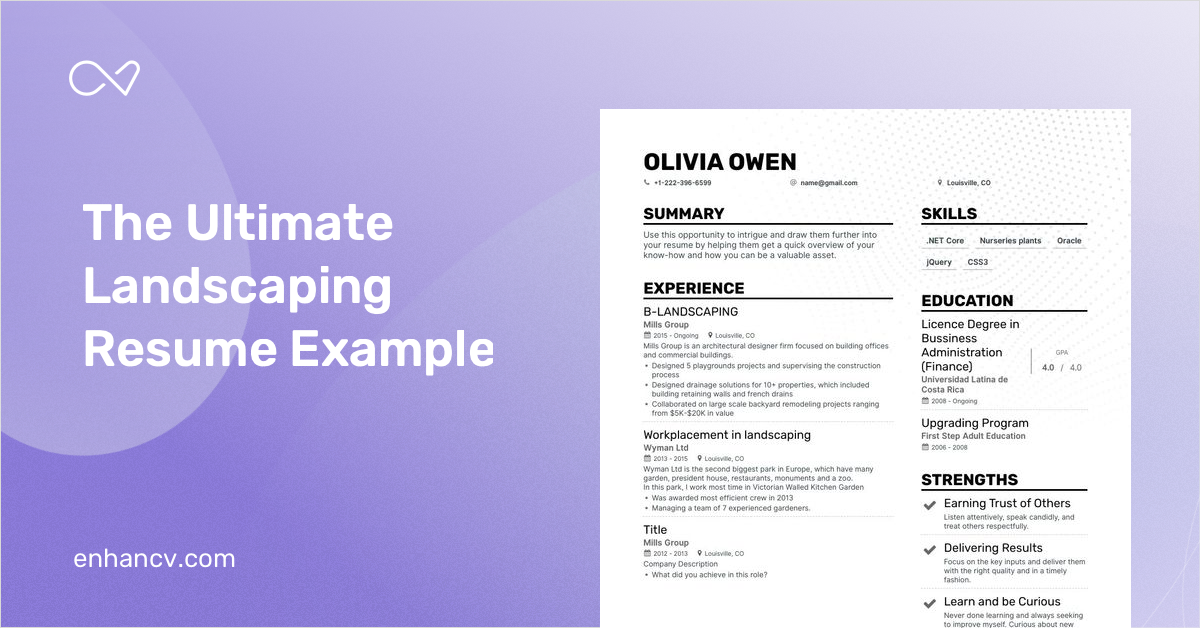 5 Landscaping Resume Examples & Guide for 2023