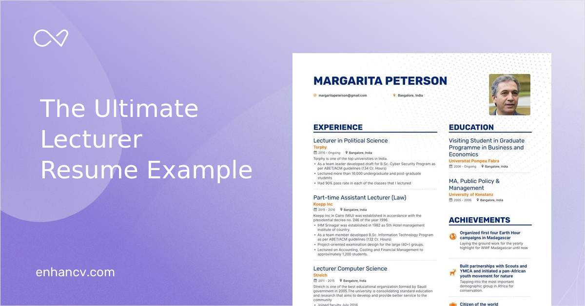 5 Lecturer Resume Examples Guide For 2023