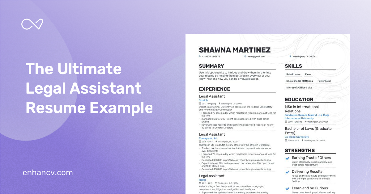 5 Legal Assistant Resume Examples Guide For 2023   Legal Assistant D4cc95aaab 