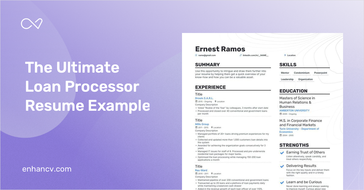 5 Loan Processor Resume Examples Guide For 2023